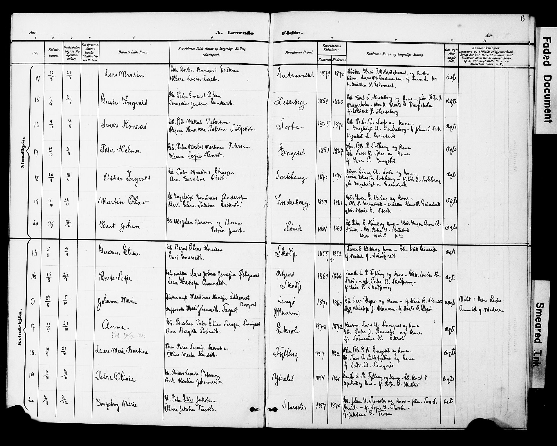 Ministerialprotokoller, klokkerbøker og fødselsregistre - Møre og Romsdal, AV/SAT-A-1454/524/L0366: Parish register (copy) no. 524C07, 1900-1931, p. 6