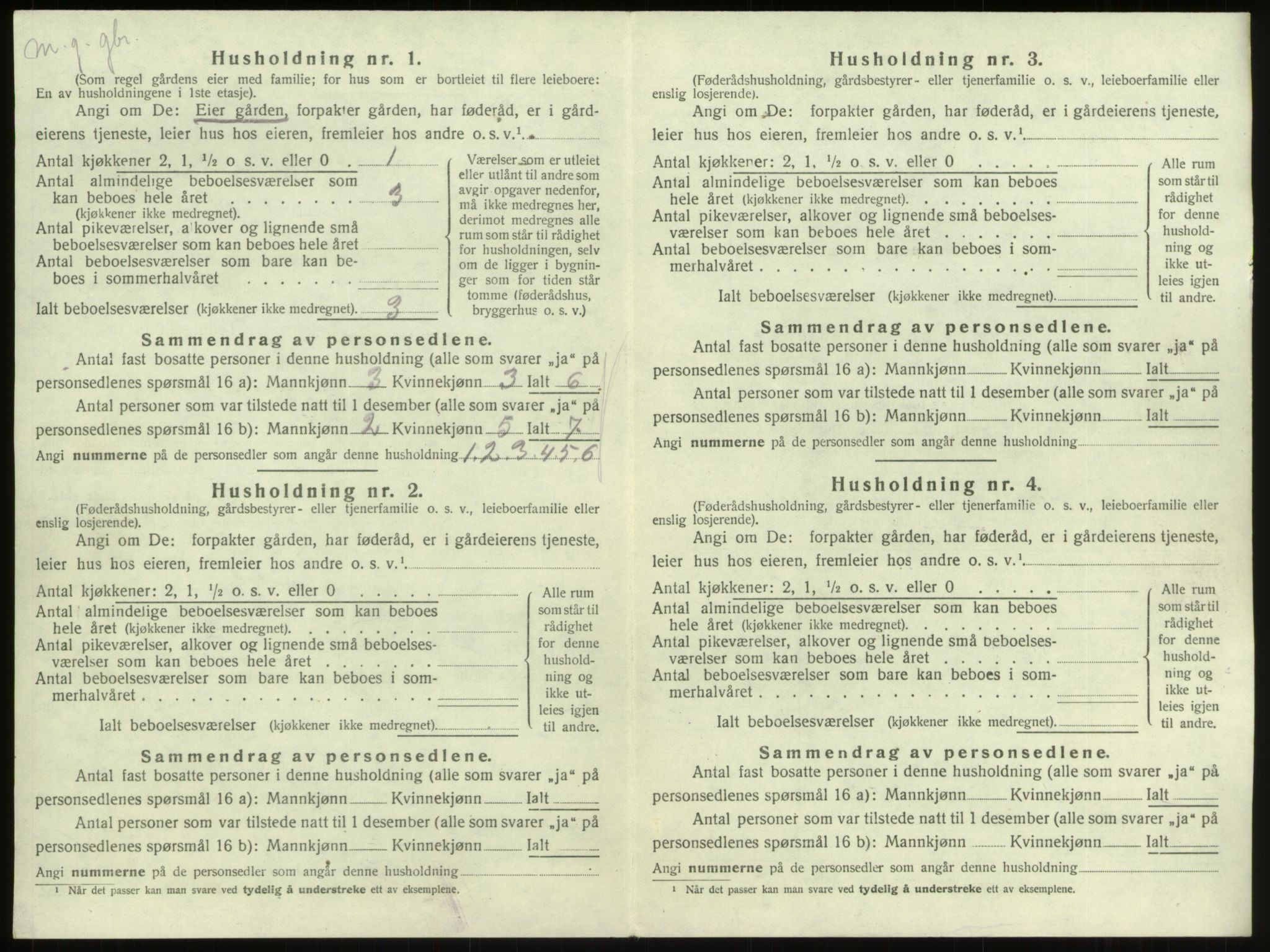 SAB, 1920 census for Breim, 1920, p. 195