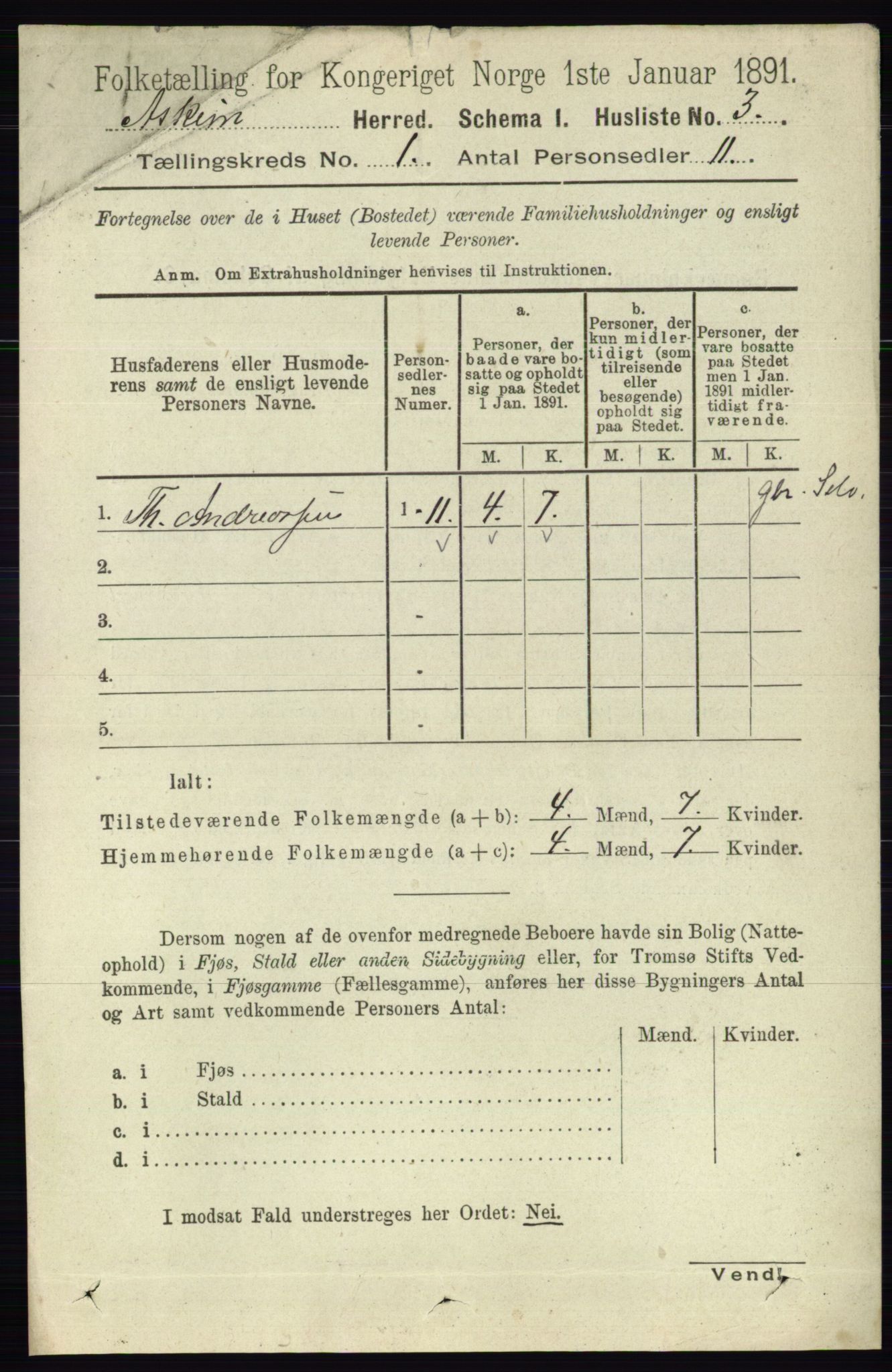 RA, 1891 census for 0124 Askim, 1891, p. 44