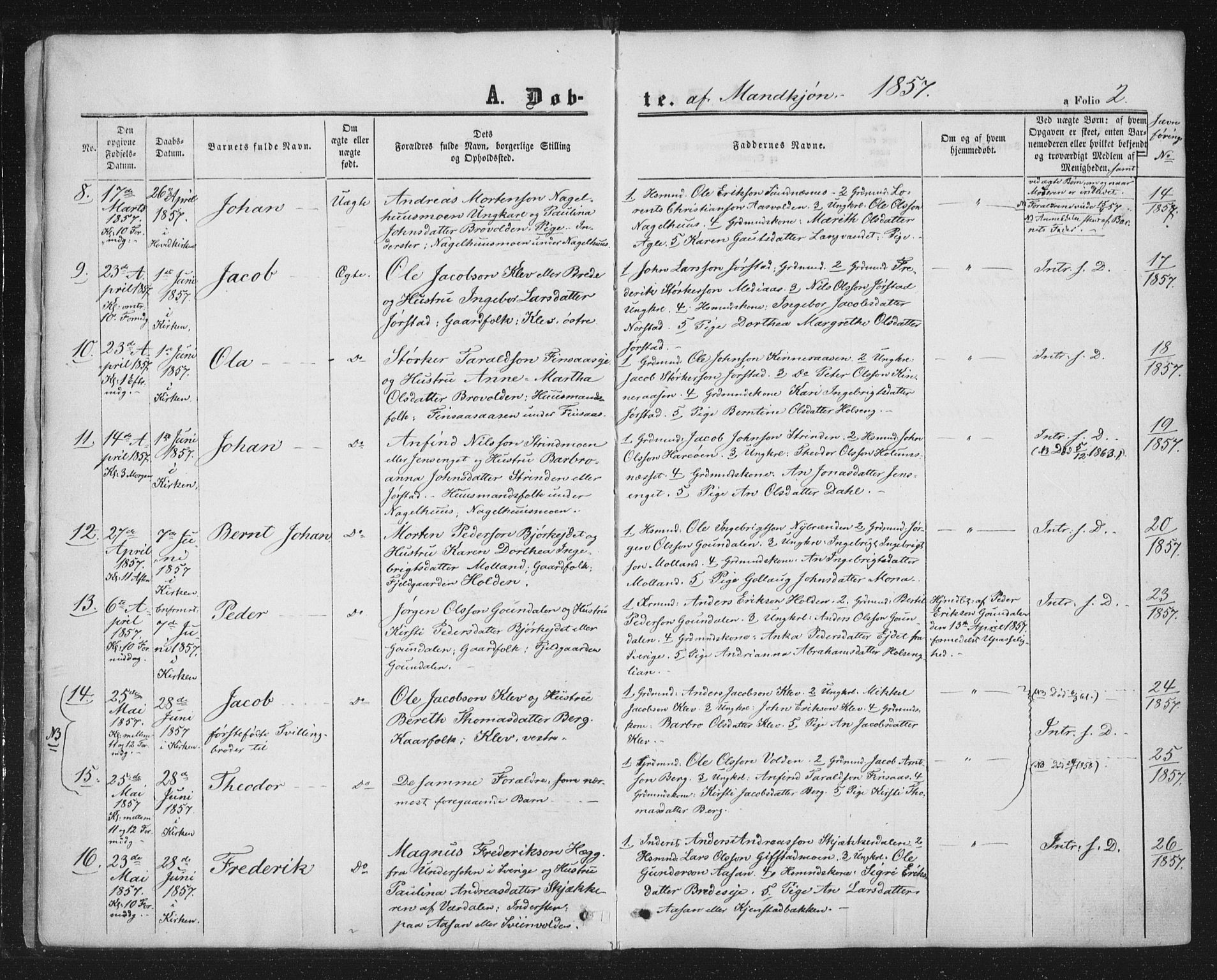 Ministerialprotokoller, klokkerbøker og fødselsregistre - Nord-Trøndelag, SAT/A-1458/749/L0472: Parish register (official) no. 749A06, 1857-1873, p. 2