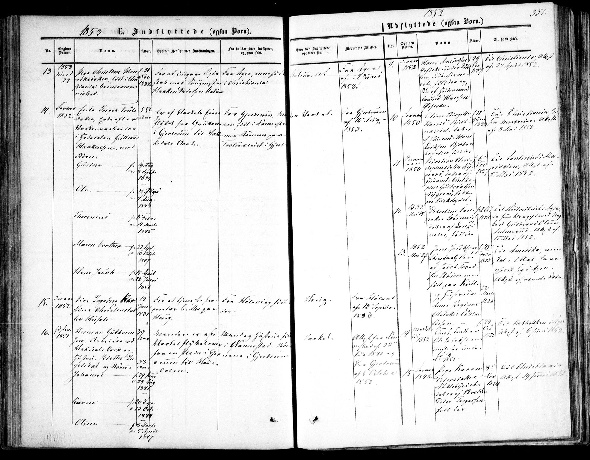 Nittedal prestekontor Kirkebøker, AV/SAO-A-10365a/F/Fa/L0005: Parish register (official) no. I 5, 1850-1862, p. 351