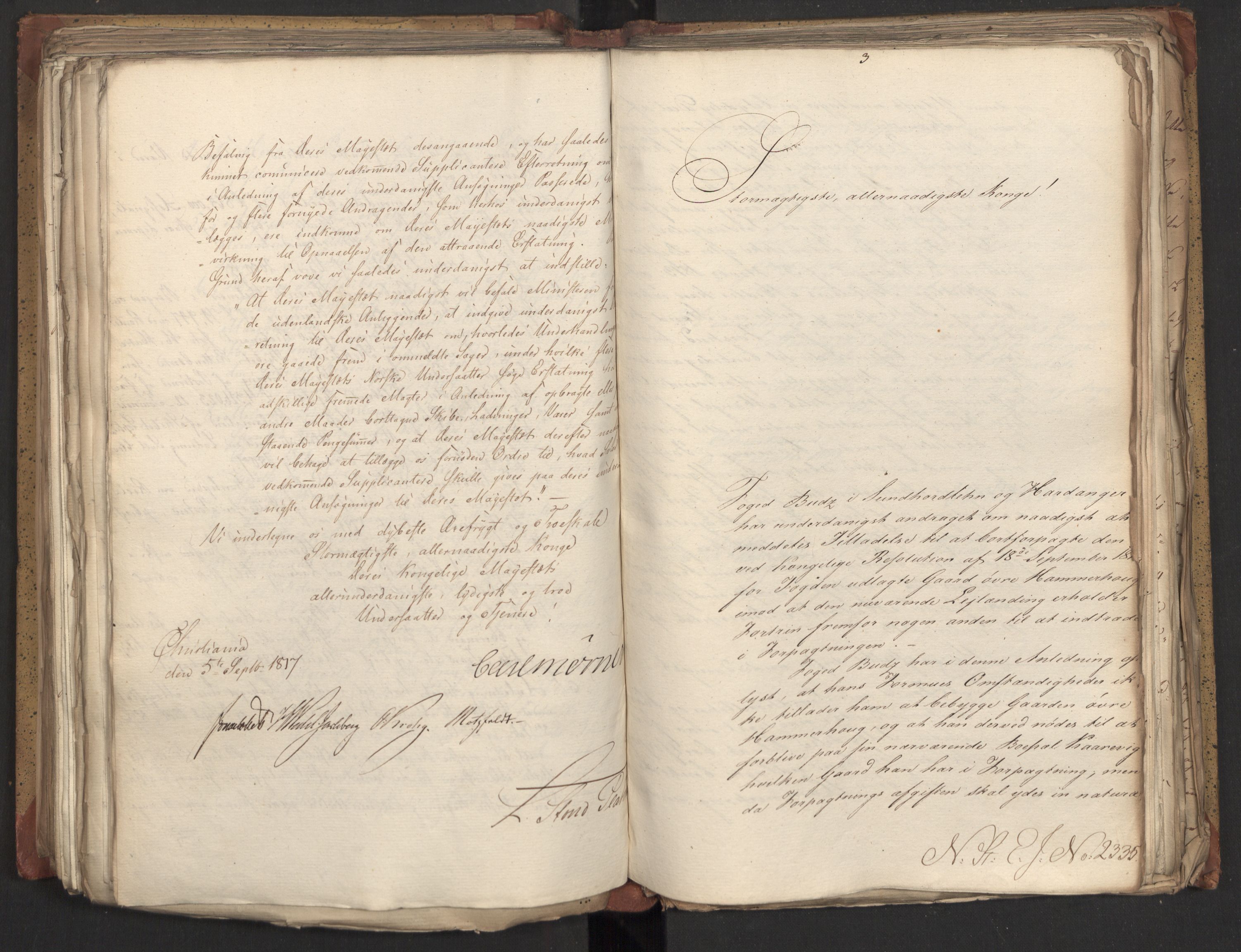 Statsrådsavdelingen i Stockholm, RA/S-1003/D/Da/L0010: Regjeringsinnstillinger nr. 2219-2392, 1817, p. 313