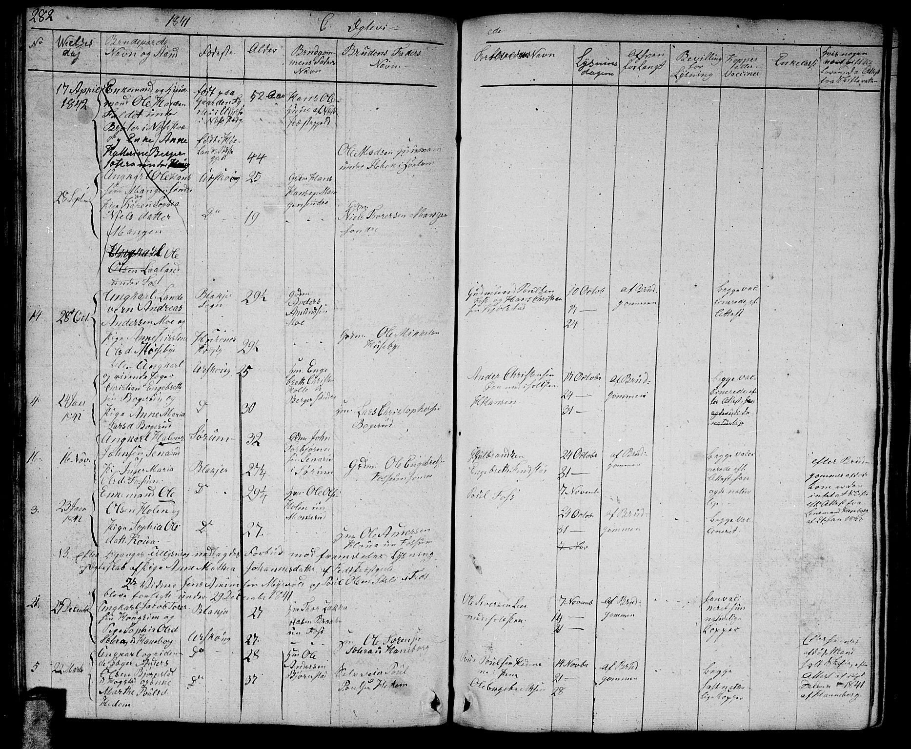 Aurskog prestekontor Kirkebøker, AV/SAO-A-10304a/G/Ga/L0002: Parish register (copy) no. I 2, 1829-1857, p. 282