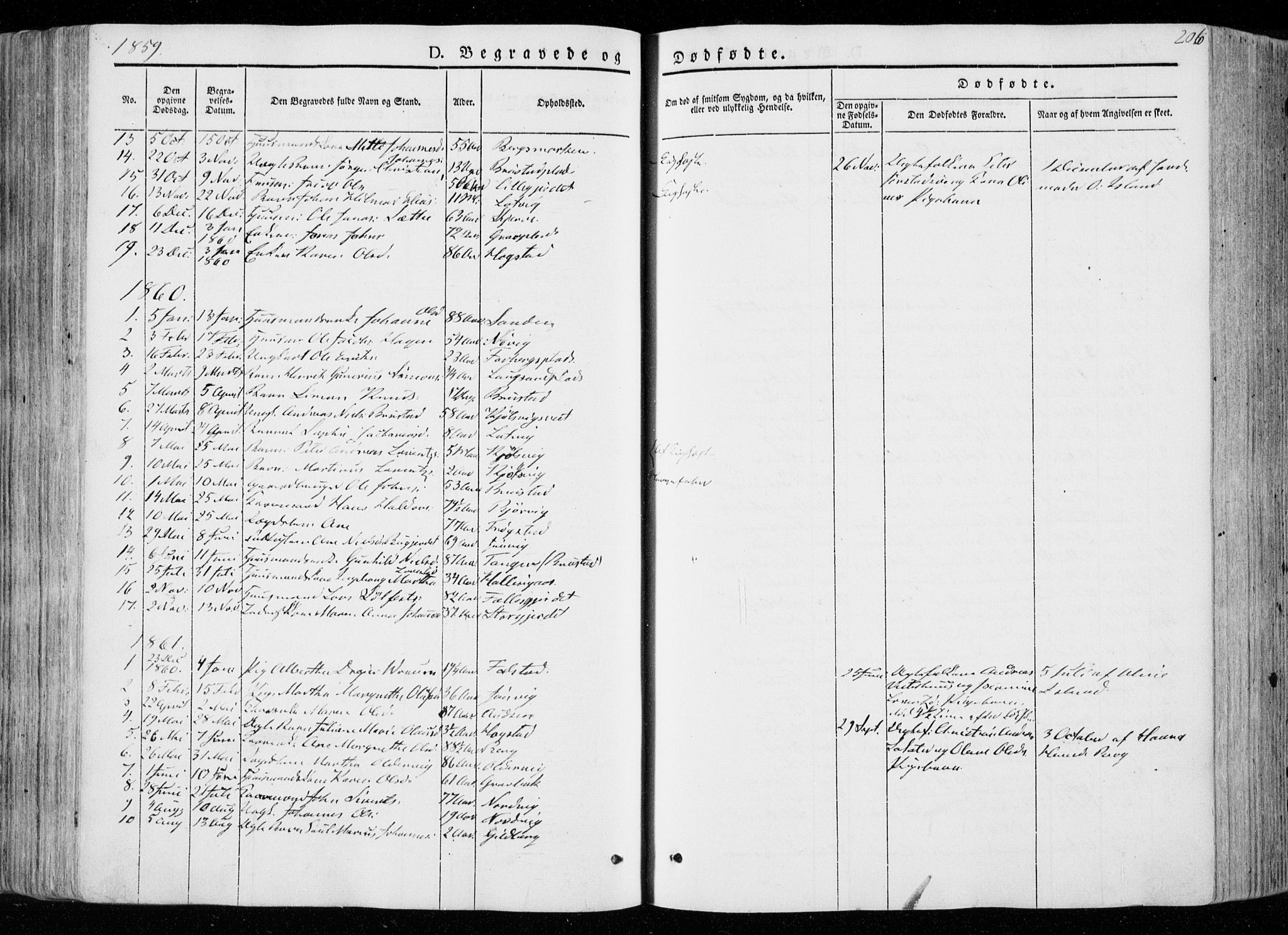Ministerialprotokoller, klokkerbøker og fødselsregistre - Nord-Trøndelag, SAT/A-1458/722/L0218: Parish register (official) no. 722A05, 1843-1868, p. 206