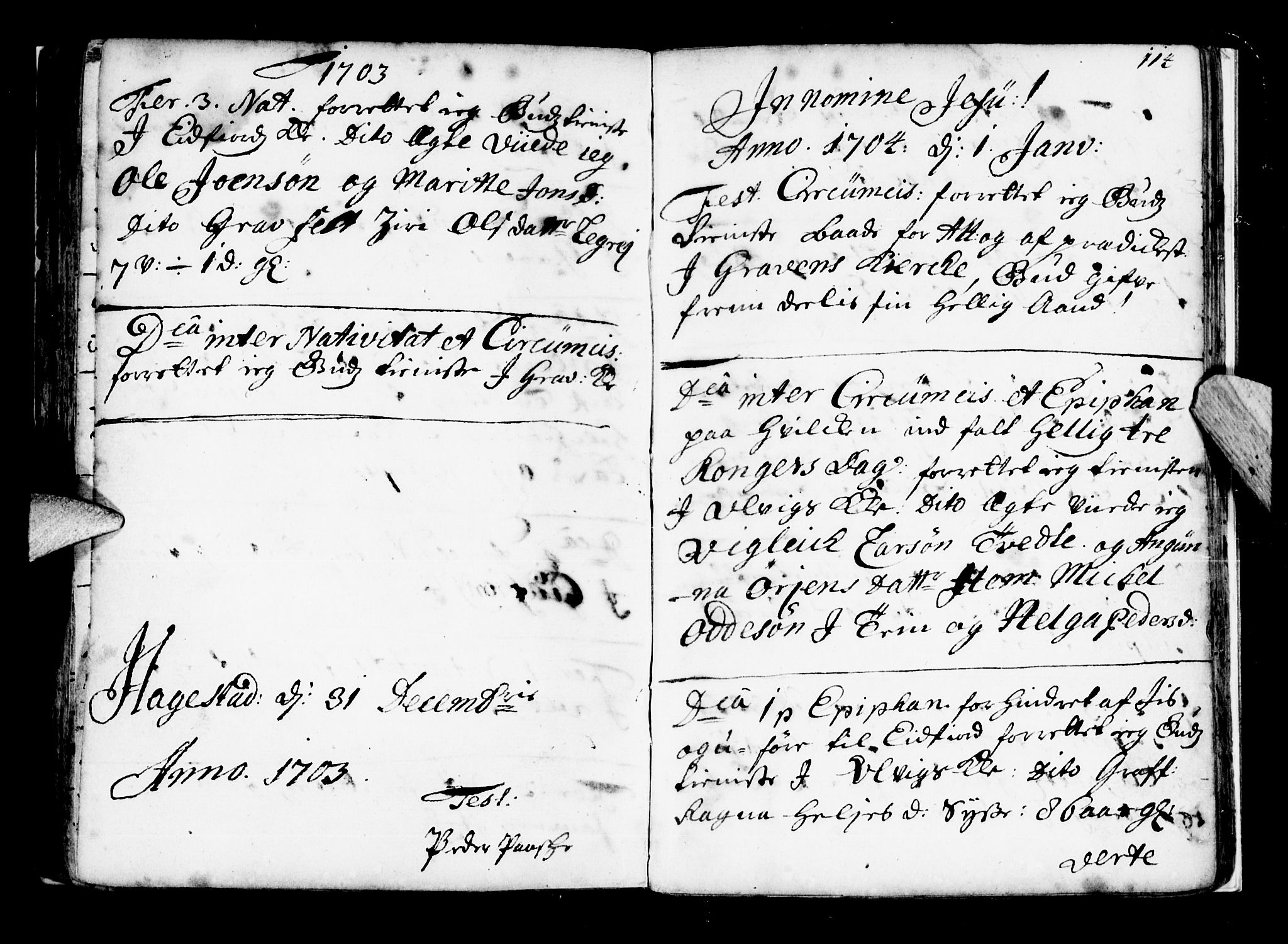 Ulvik sokneprestembete, SAB/A-78801/H/Haa: Parish register (official) no. A 2, 1689-1706, p. 114