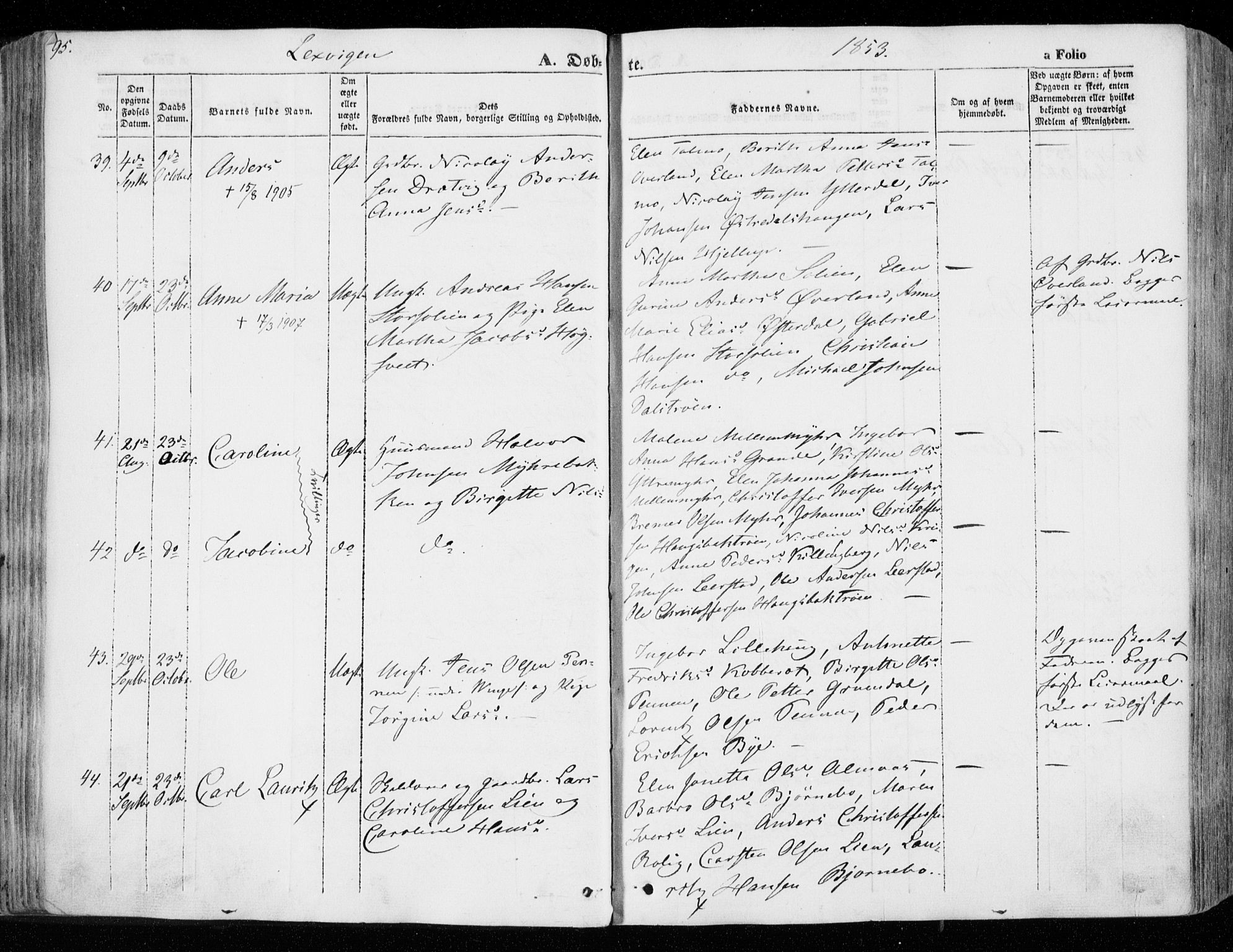 Ministerialprotokoller, klokkerbøker og fødselsregistre - Nord-Trøndelag, AV/SAT-A-1458/701/L0007: Parish register (official) no. 701A07 /1, 1842-1854, p. 95