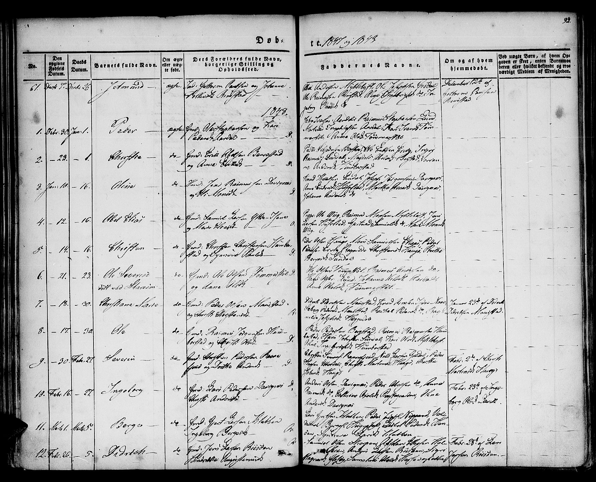 Davik sokneprestembete, SAB/A-79701/H/Haa/Haaa/L0004: Parish register (official) no. A 4, 1830-1849, p. 92