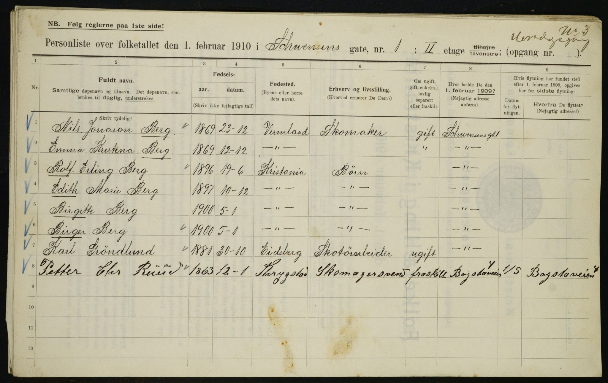 OBA, Municipal Census 1910 for Kristiania, 1910, p. 88506