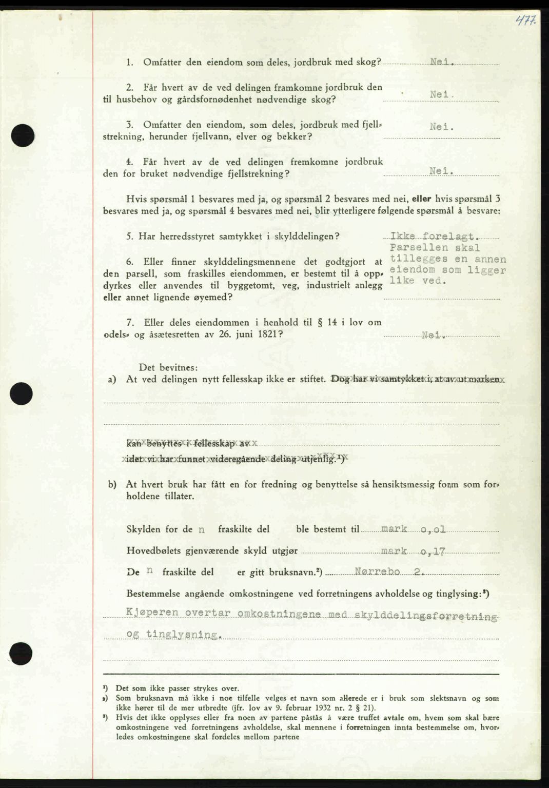 Nordmøre sorenskriveri, AV/SAT-A-4132/1/2/2Ca: Mortgage book no. A112, 1949-1949, Diary no: : 2631/1949