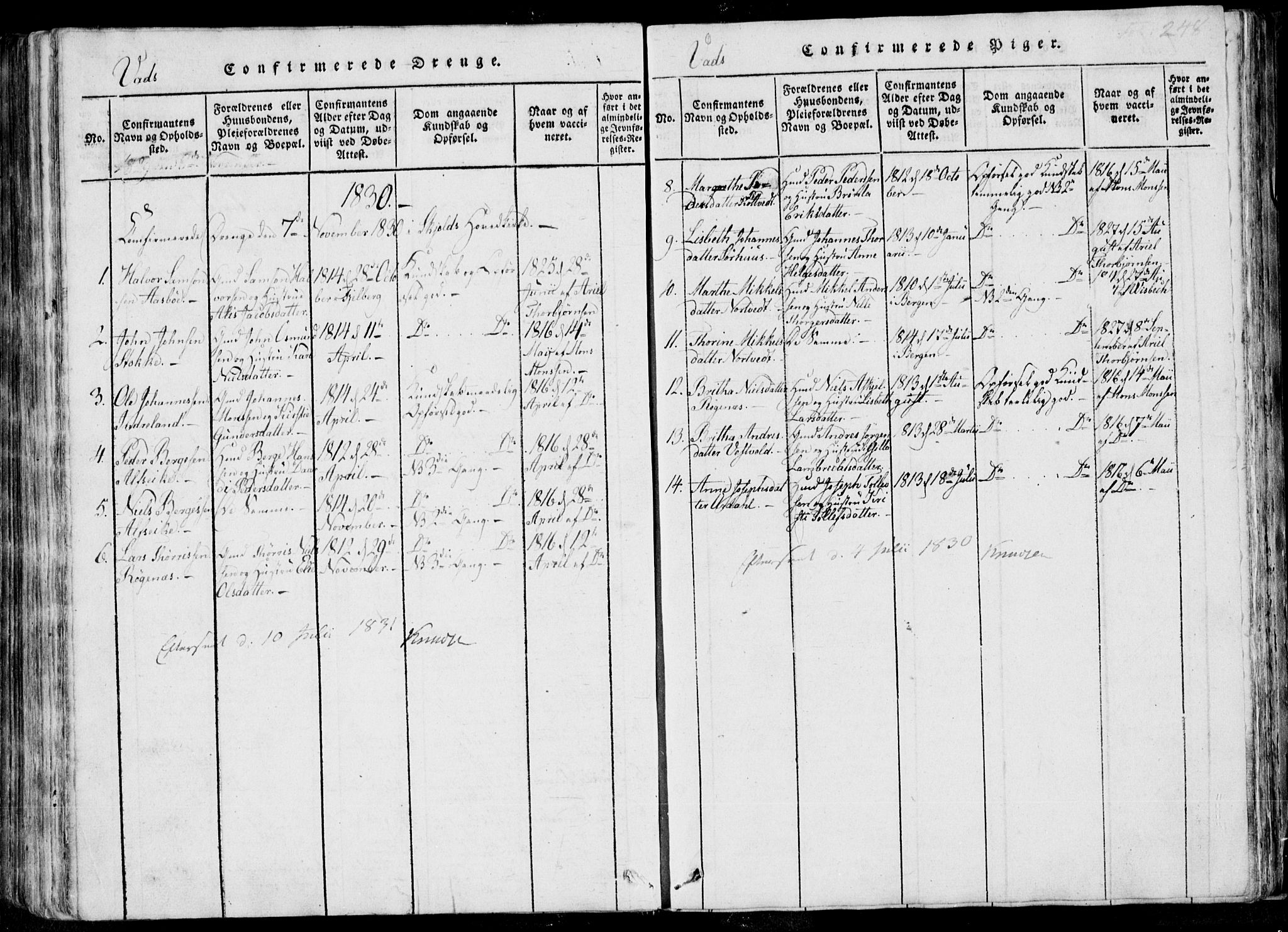 Skjold sokneprestkontor, SAST/A-101847/H/Ha/Haa/L0004: Parish register (official) no. A 4 /2, 1815-1830, p. 248
