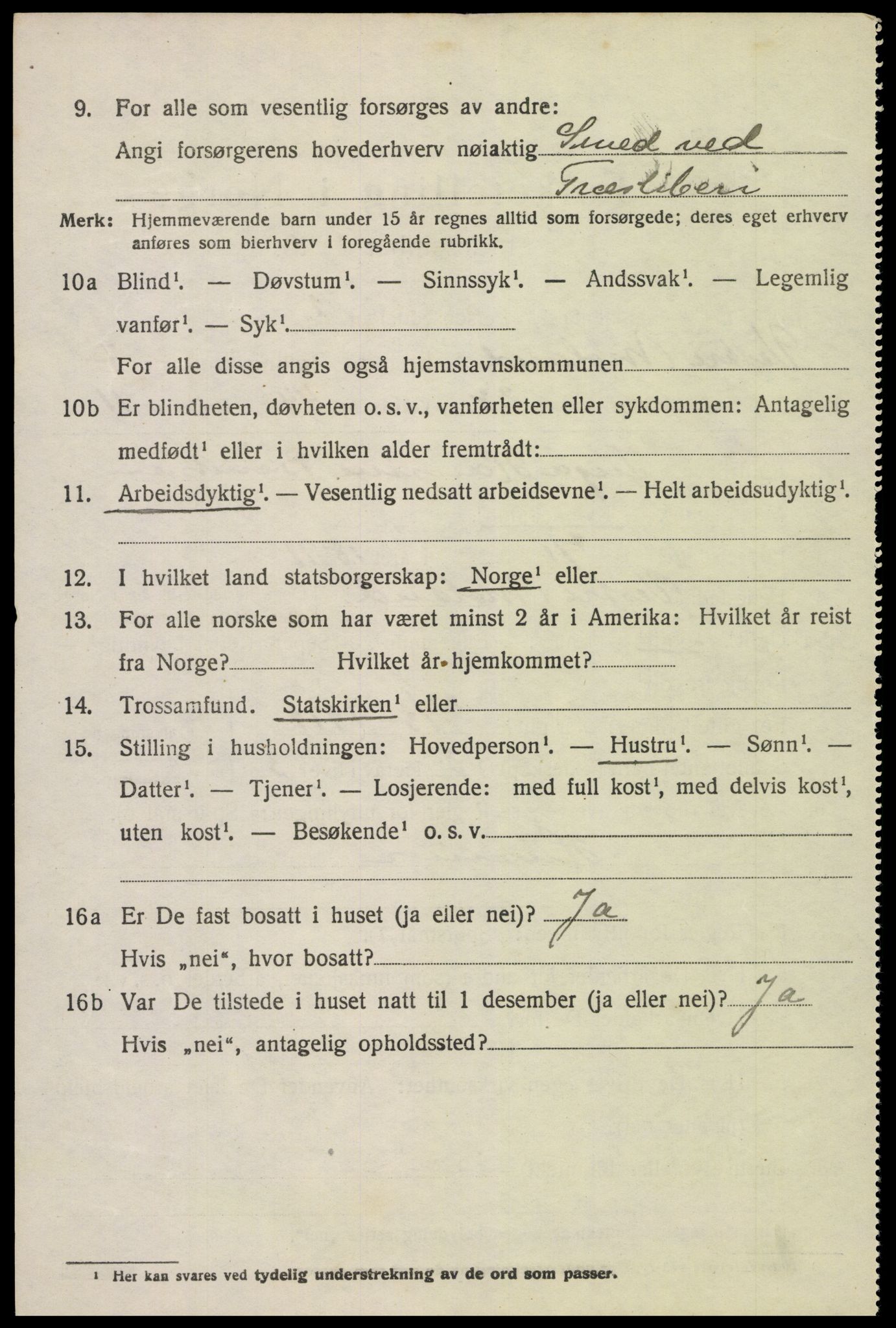 SAK, 1920 census for Vestre Moland, 1920, p. 5186