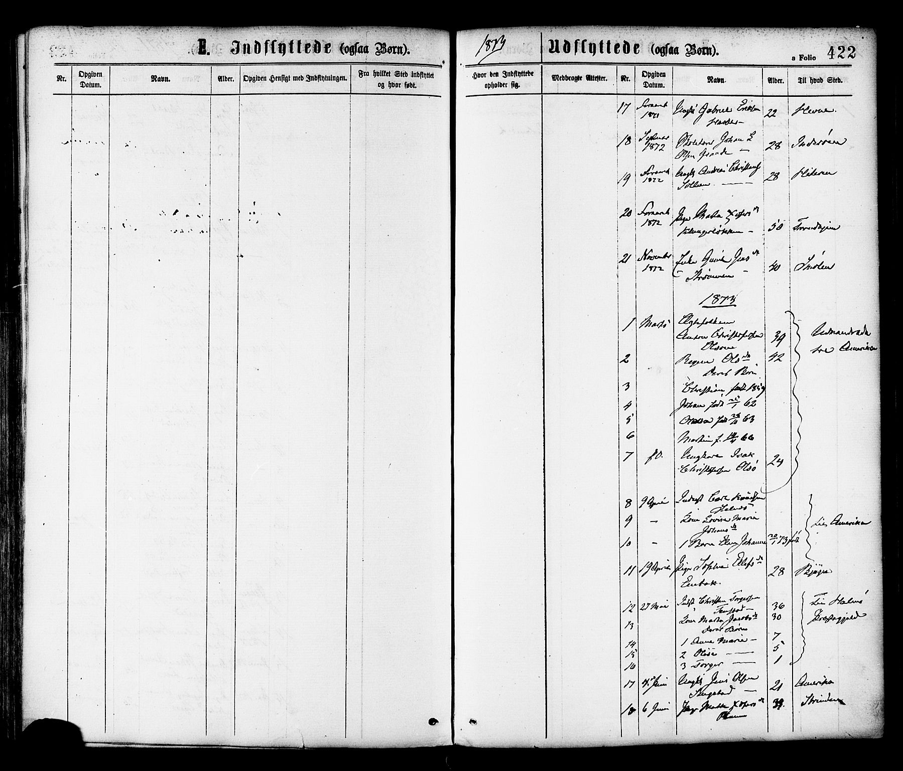 Ministerialprotokoller, klokkerbøker og fødselsregistre - Sør-Trøndelag, SAT/A-1456/646/L0613: Parish register (official) no. 646A11, 1870-1884, p. 422