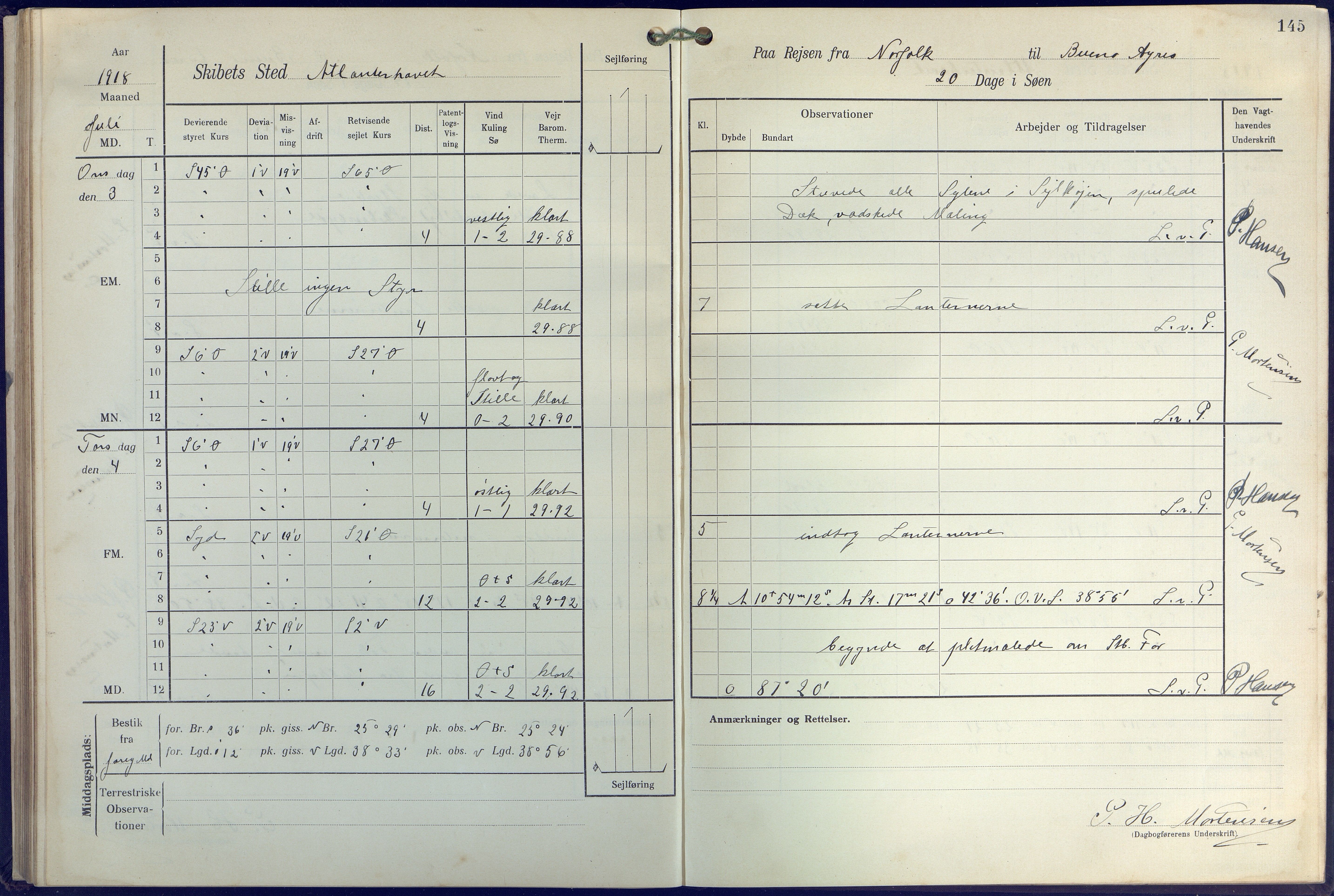 Fartøysarkivet, AAKS/PA-1934/F/L0271: Pehr Ugland (bark), 1917-1919, p. 145