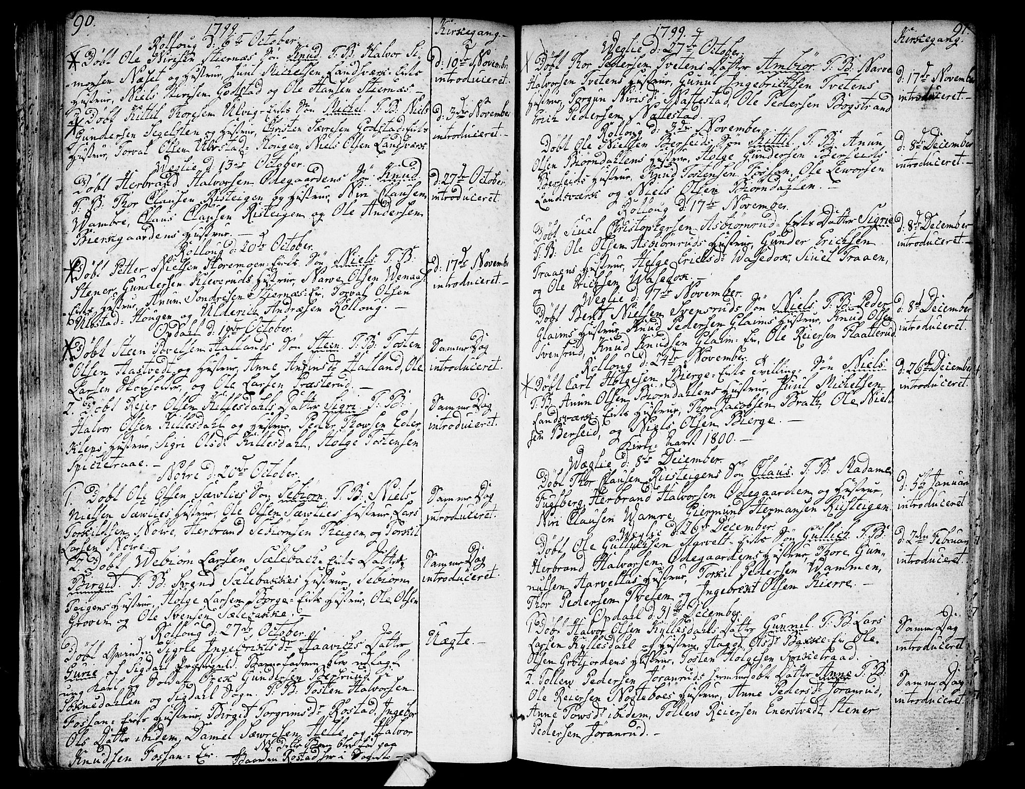 Rollag kirkebøker, SAKO/A-240/F/Fa/L0005: Parish register (official) no. I 5, 1792-1814, p. 90-91