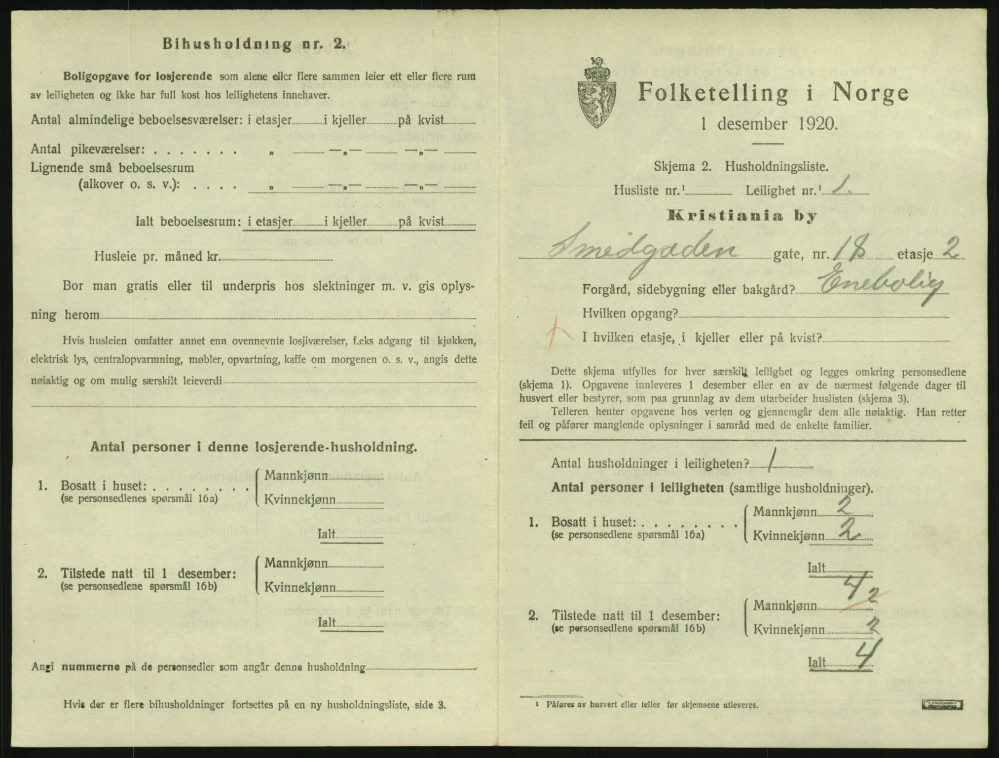 SAO, 1920 census for Kristiania, 1920, p. 97799