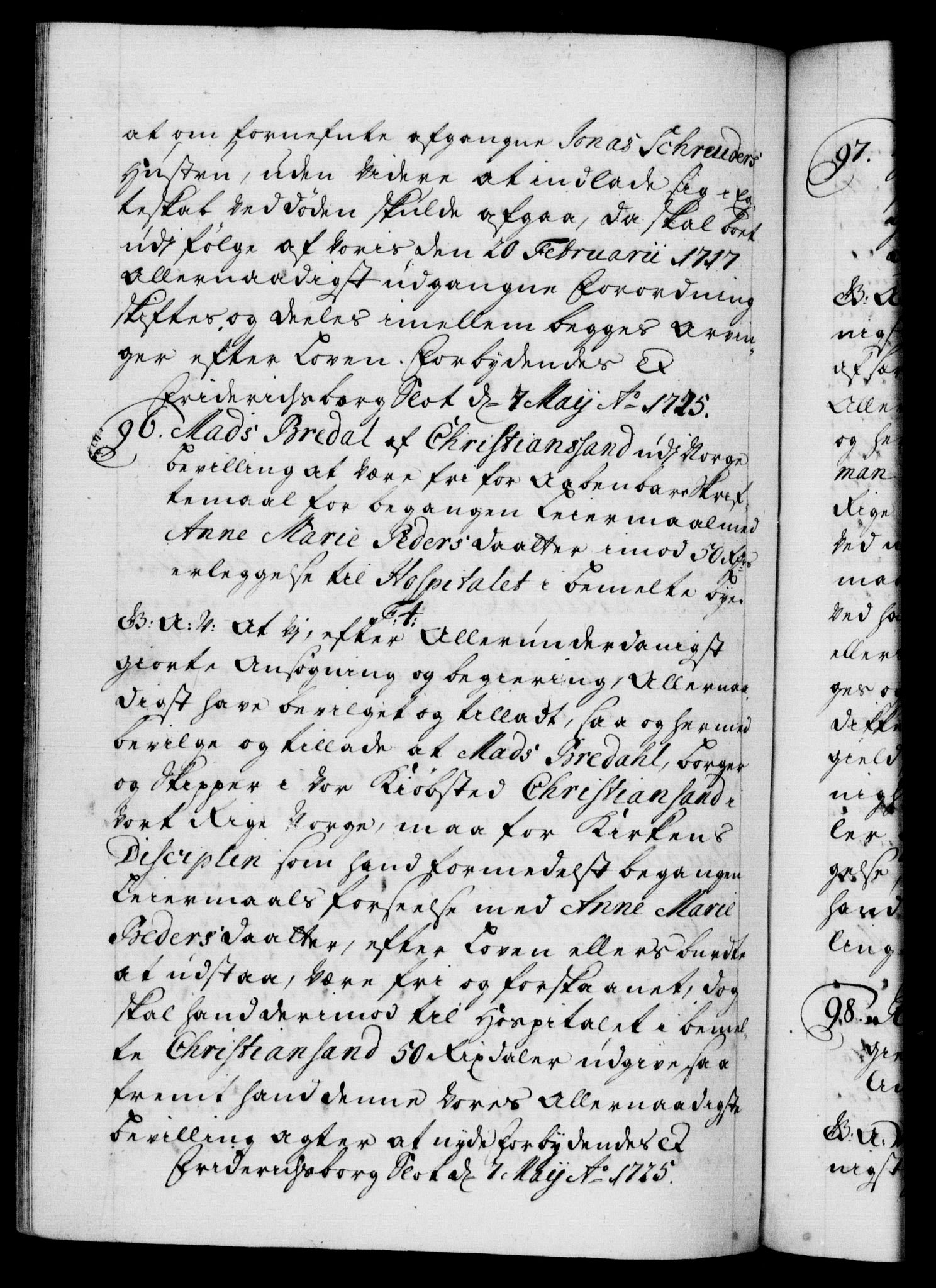 Danske Kanselli 1572-1799, AV/RA-EA-3023/F/Fc/Fca/Fcaa/L0024: Norske registre, 1723-1725, p. 558b