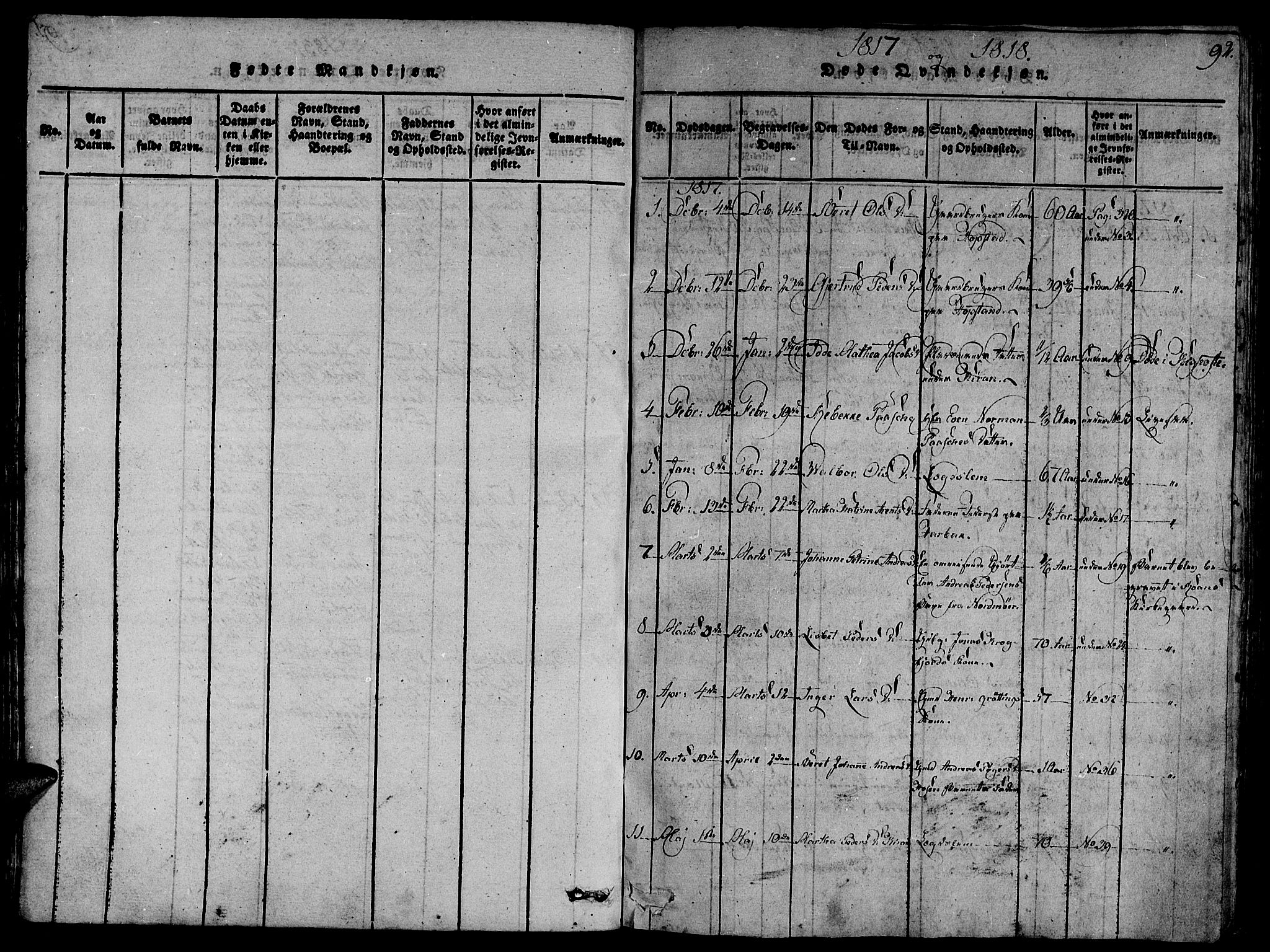 Ministerialprotokoller, klokkerbøker og fødselsregistre - Sør-Trøndelag, SAT/A-1456/657/L0702: Parish register (official) no. 657A03, 1818-1831, p. 92