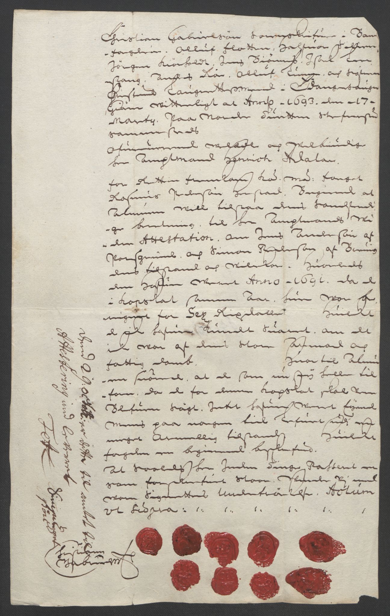 Rentekammeret inntil 1814, Reviderte regnskaper, Fogderegnskap, AV/RA-EA-4092/R34/L2053: Fogderegnskap Bamble, 1693, p. 303