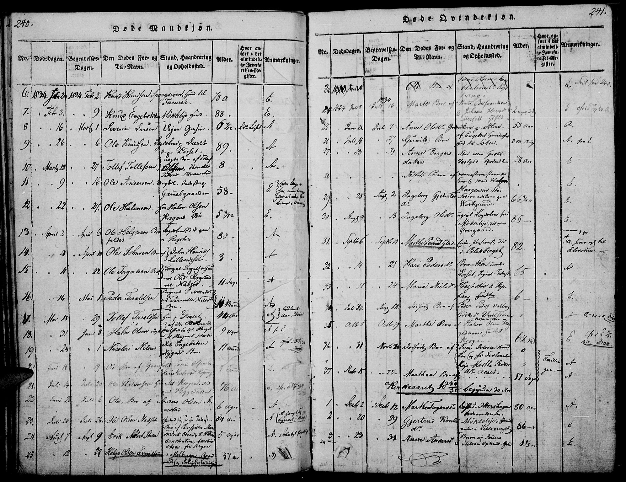 Åmot prestekontor, Hedmark, AV/SAH-PREST-056/H/Ha/Haa/L0005: Parish register (official) no. 5, 1815-1841, p. 240-241