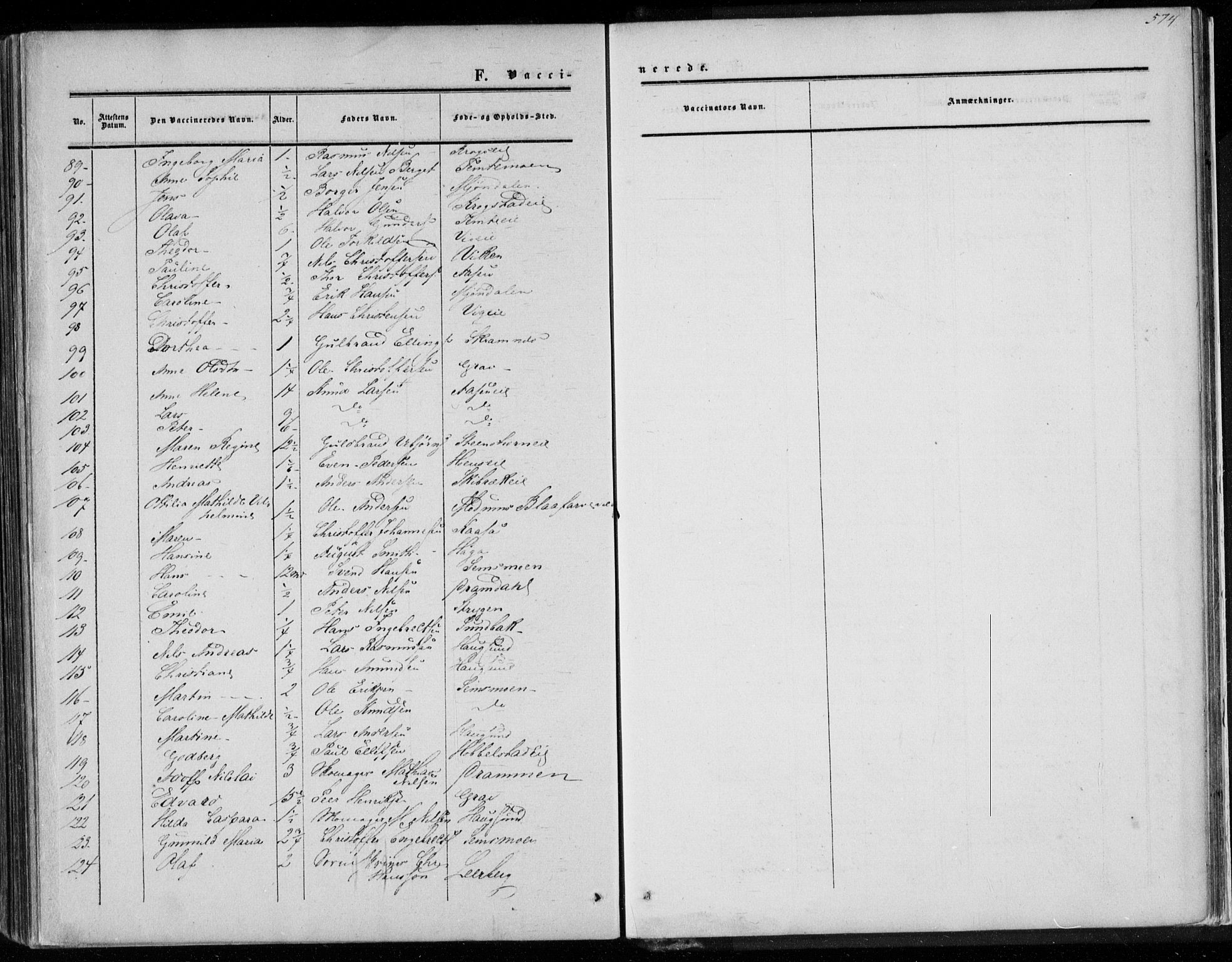 Eiker kirkebøker, AV/SAKO-A-4/F/Fa/L0015b: Parish register (official) no. I 15B, 1854-1860, p. 574