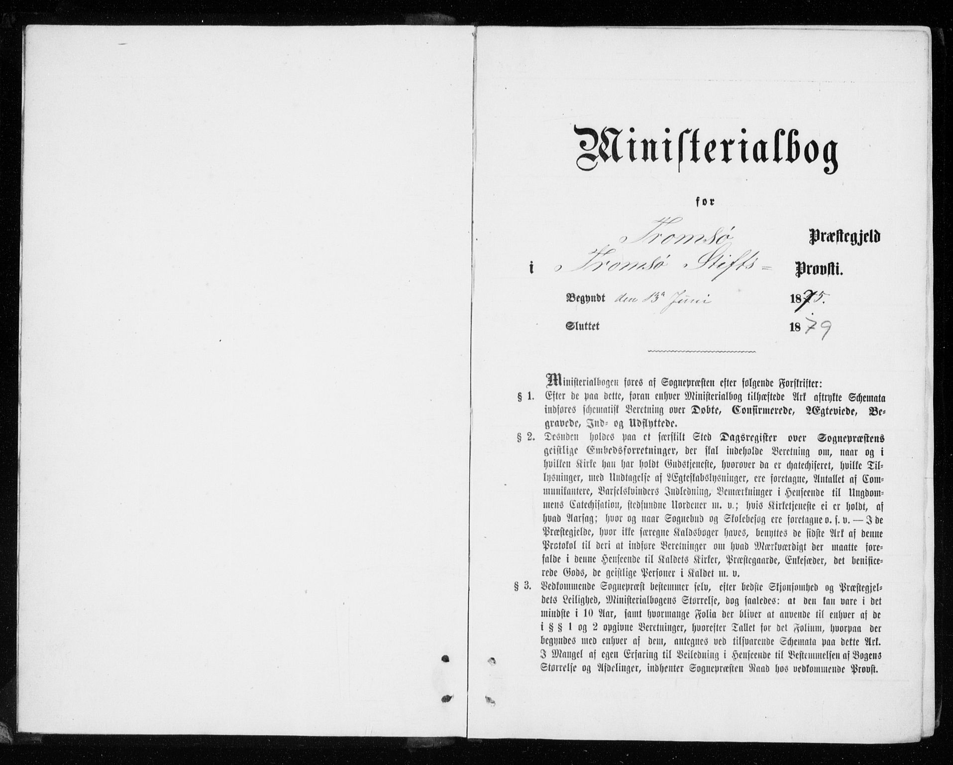 Tromsø sokneprestkontor/stiftsprosti/domprosti, AV/SATØ-S-1343/G/Gb/L0008klokker: Parish register (copy) no. 8, 1875-1879