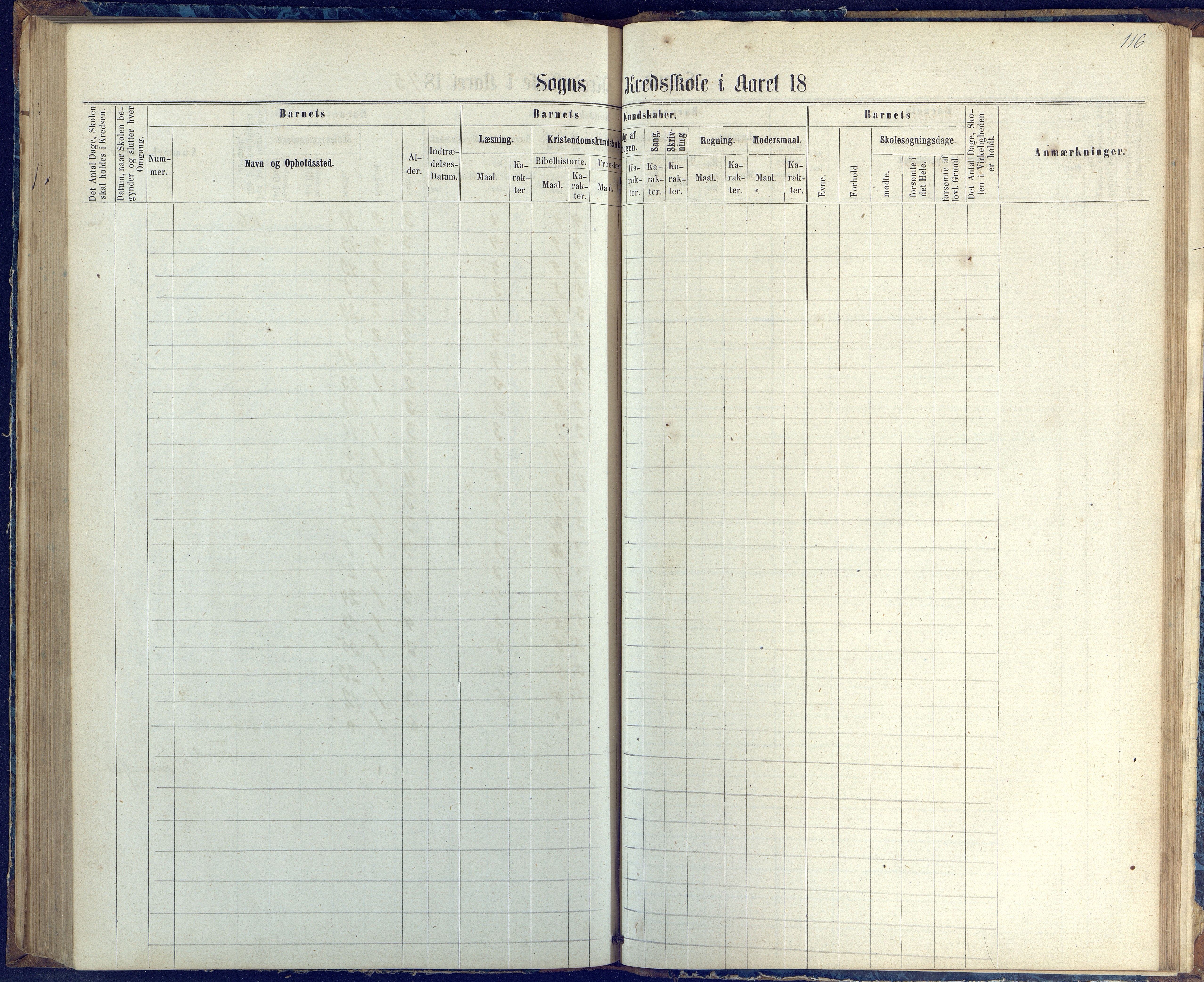 Øyestad kommune frem til 1979, AAKS/KA0920-PK/06/06G/L0002: Skoleprotokoll, 1863-1875, p. 116