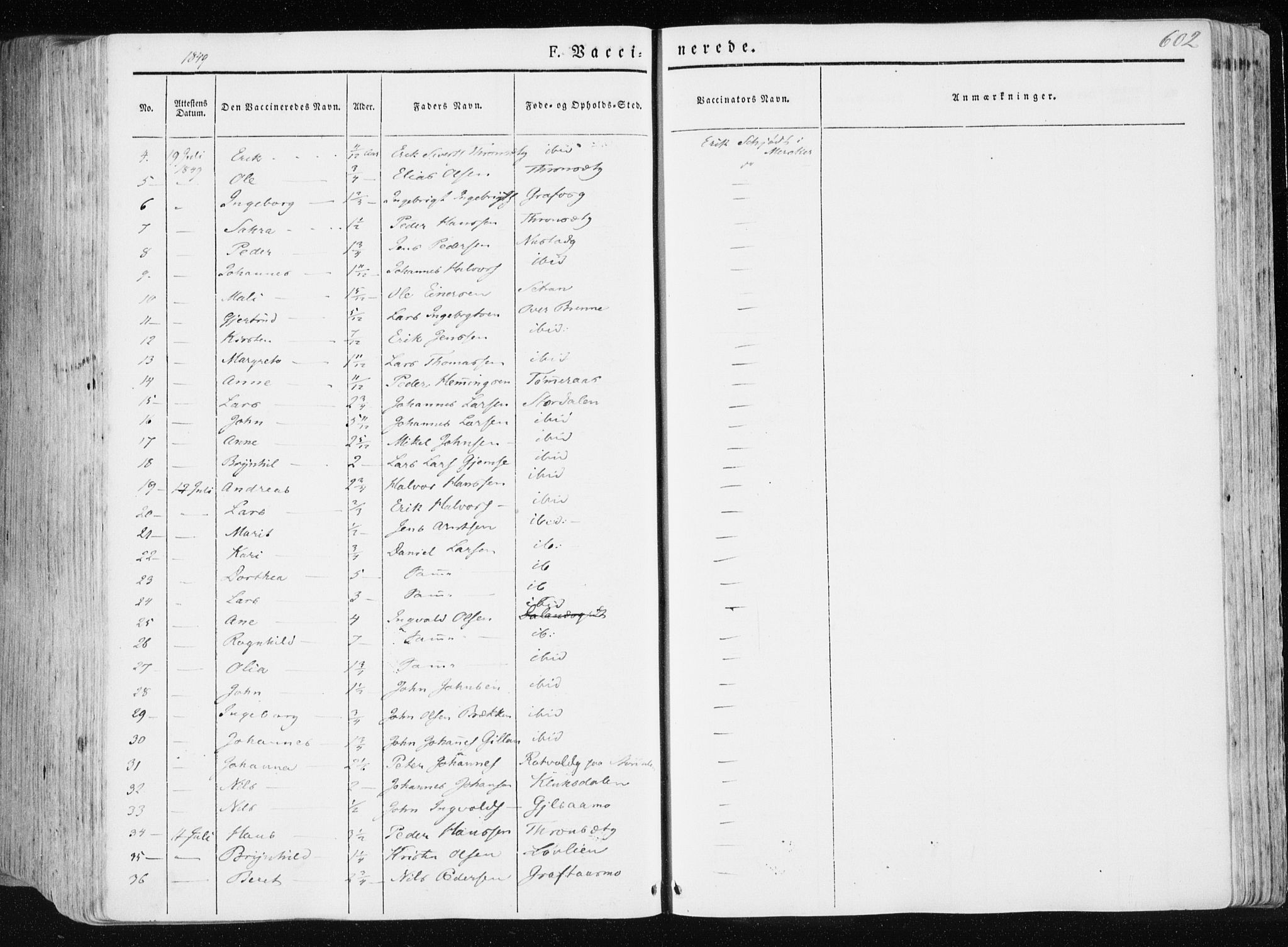 Ministerialprotokoller, klokkerbøker og fødselsregistre - Nord-Trøndelag, AV/SAT-A-1458/709/L0074: Parish register (official) no. 709A14, 1845-1858, p. 602