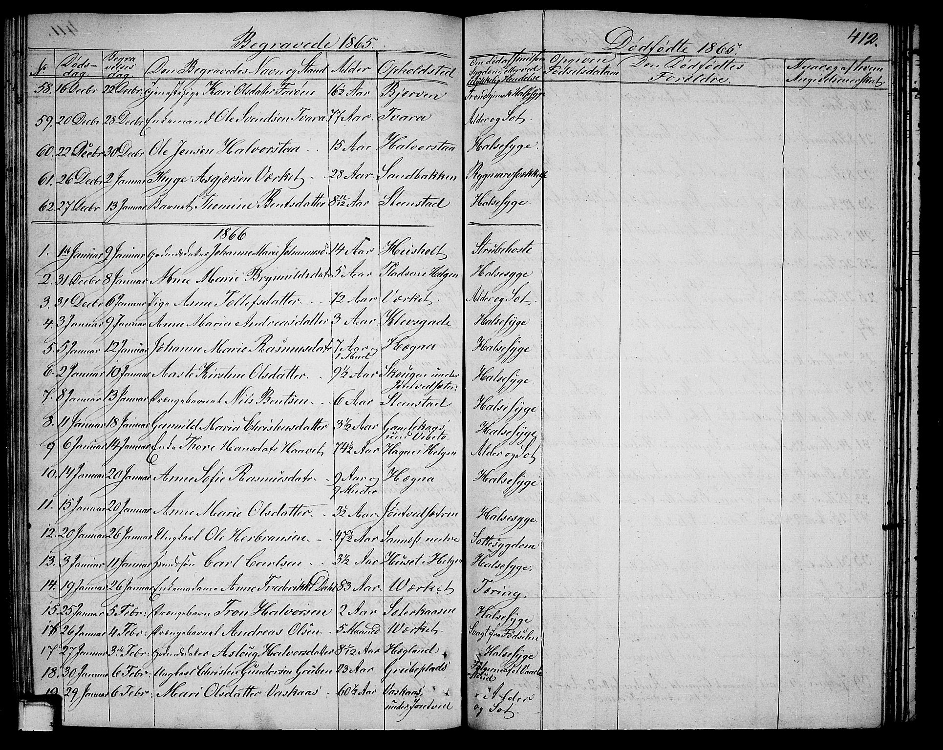 Holla kirkebøker, SAKO/A-272/G/Ga/L0003: Parish register (copy) no. I 3, 1849-1866, p. 412