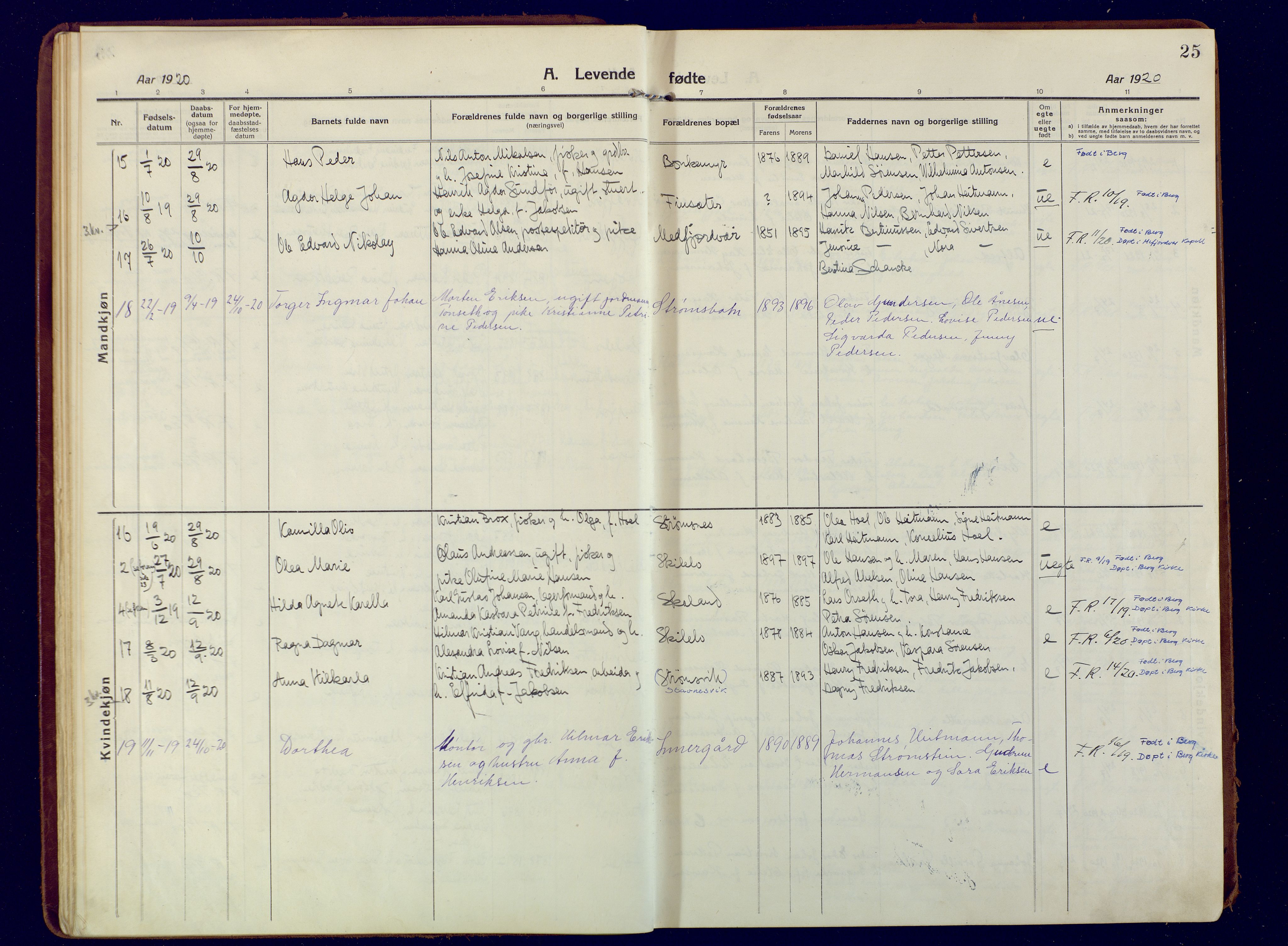 Berg sokneprestkontor, SATØ/S-1318/G/Ga/Gaa: Parish register (official) no. 9, 1916-1928, p. 25