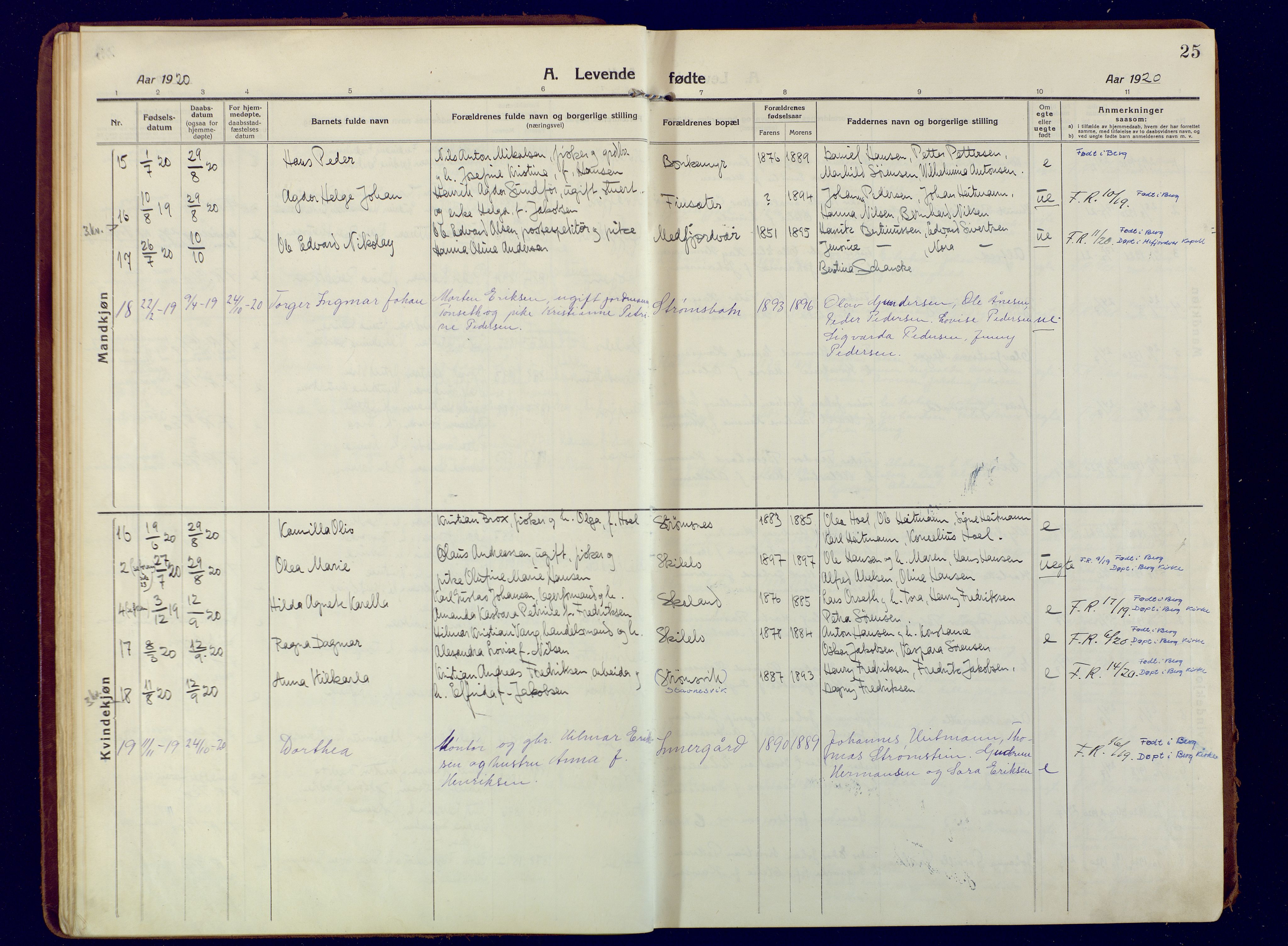 Berg sokneprestkontor, AV/SATØ-S-1318/G/Ga/Gaa/L0009kirke: Parish register (official) no. 9, 1916-1928, p. 25