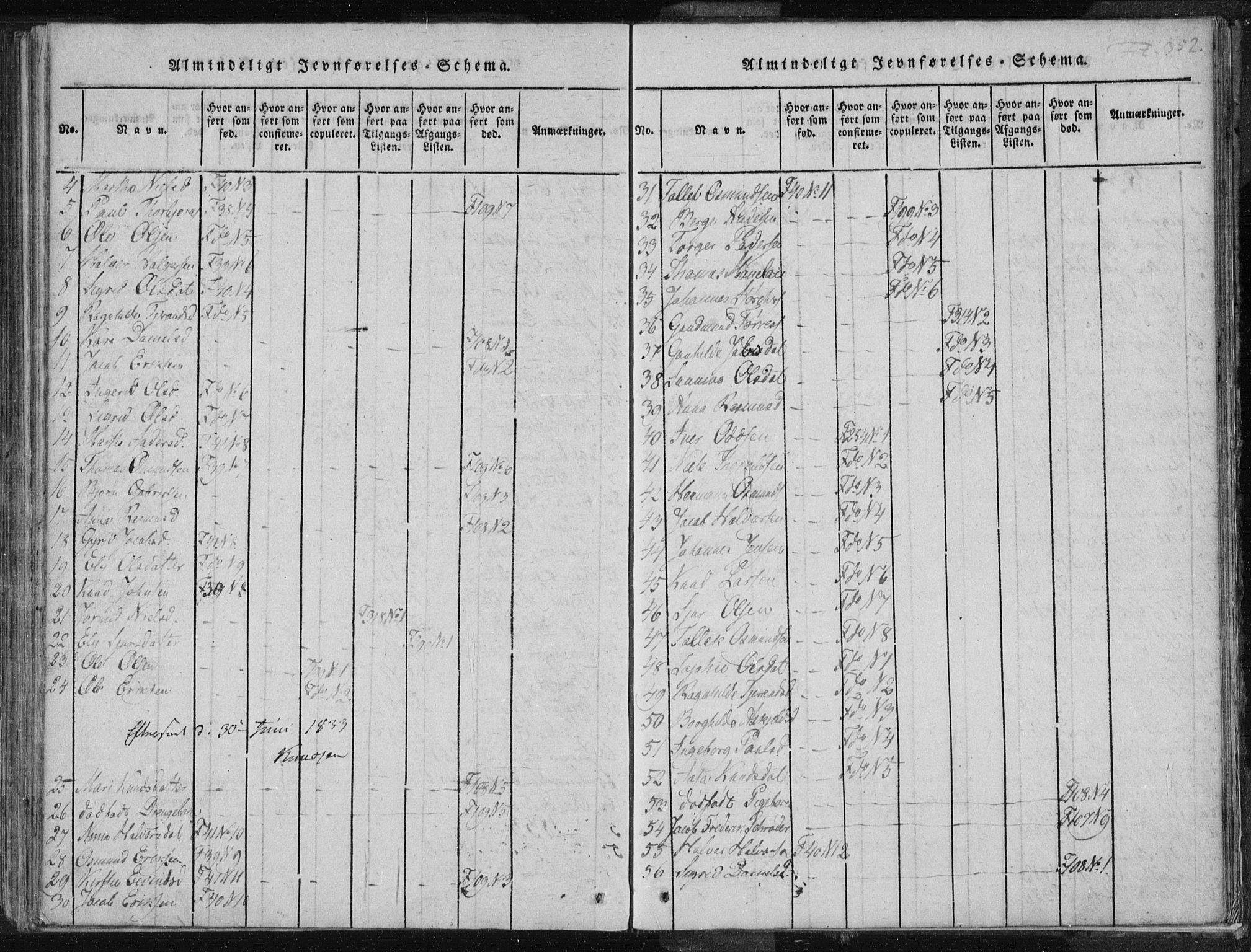 Vikedal sokneprestkontor, AV/SAST-A-101840/01/IV: Parish register (official) no. A 3, 1817-1850, p. 352