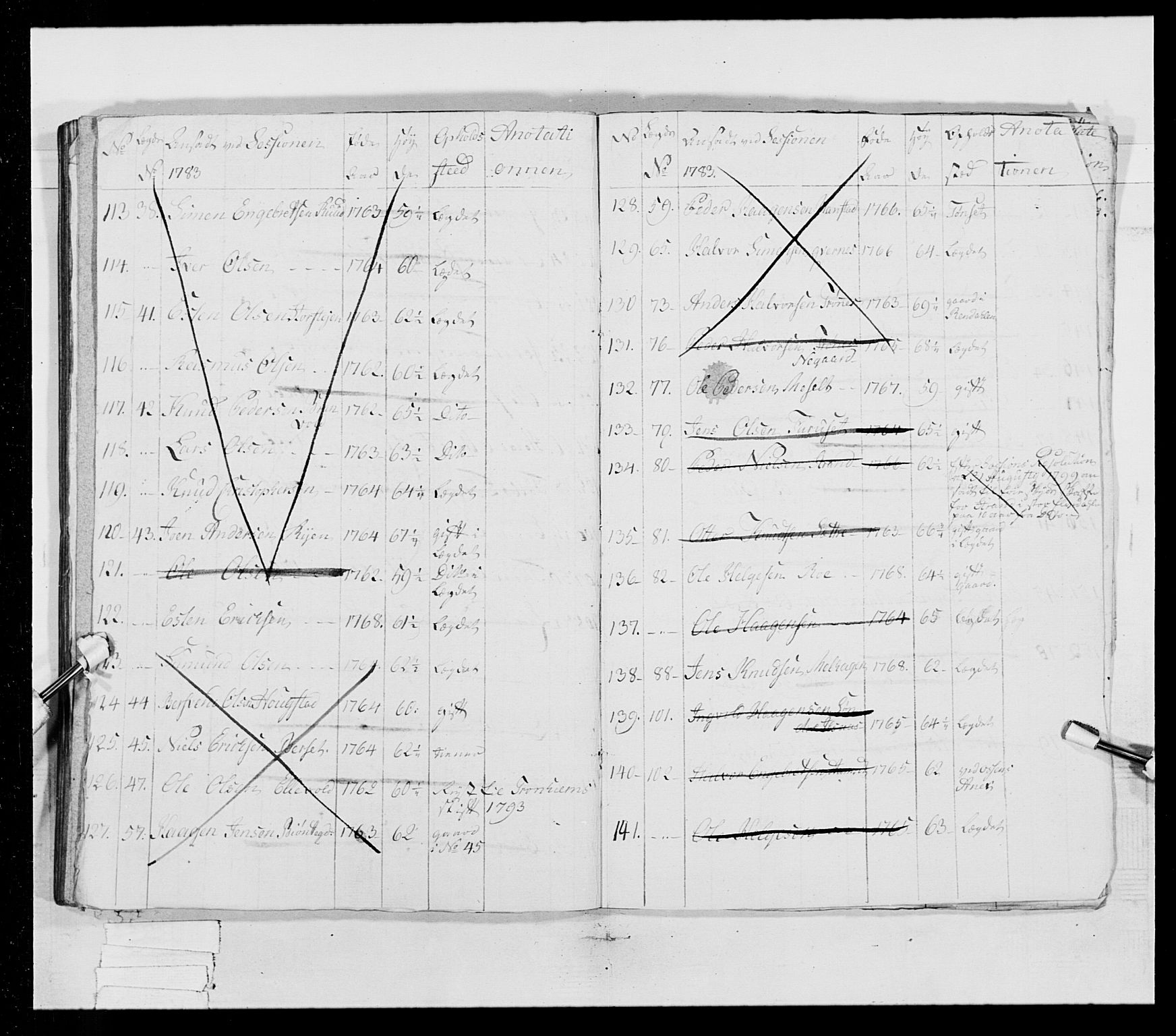 Generalitets- og kommissariatskollegiet, Det kongelige norske kommissariatskollegium, AV/RA-EA-5420/E/Eh/L0025: Skiløperkompaniene, 1766-1803, p. 230