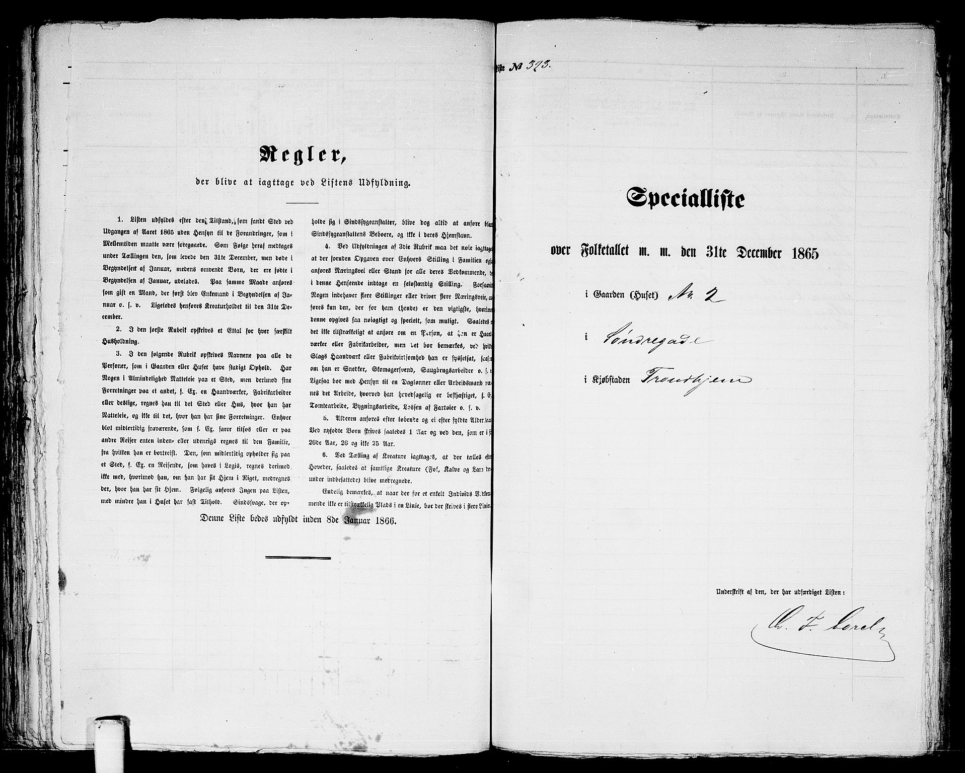 RA, 1865 census for Trondheim, 1865, p. 827