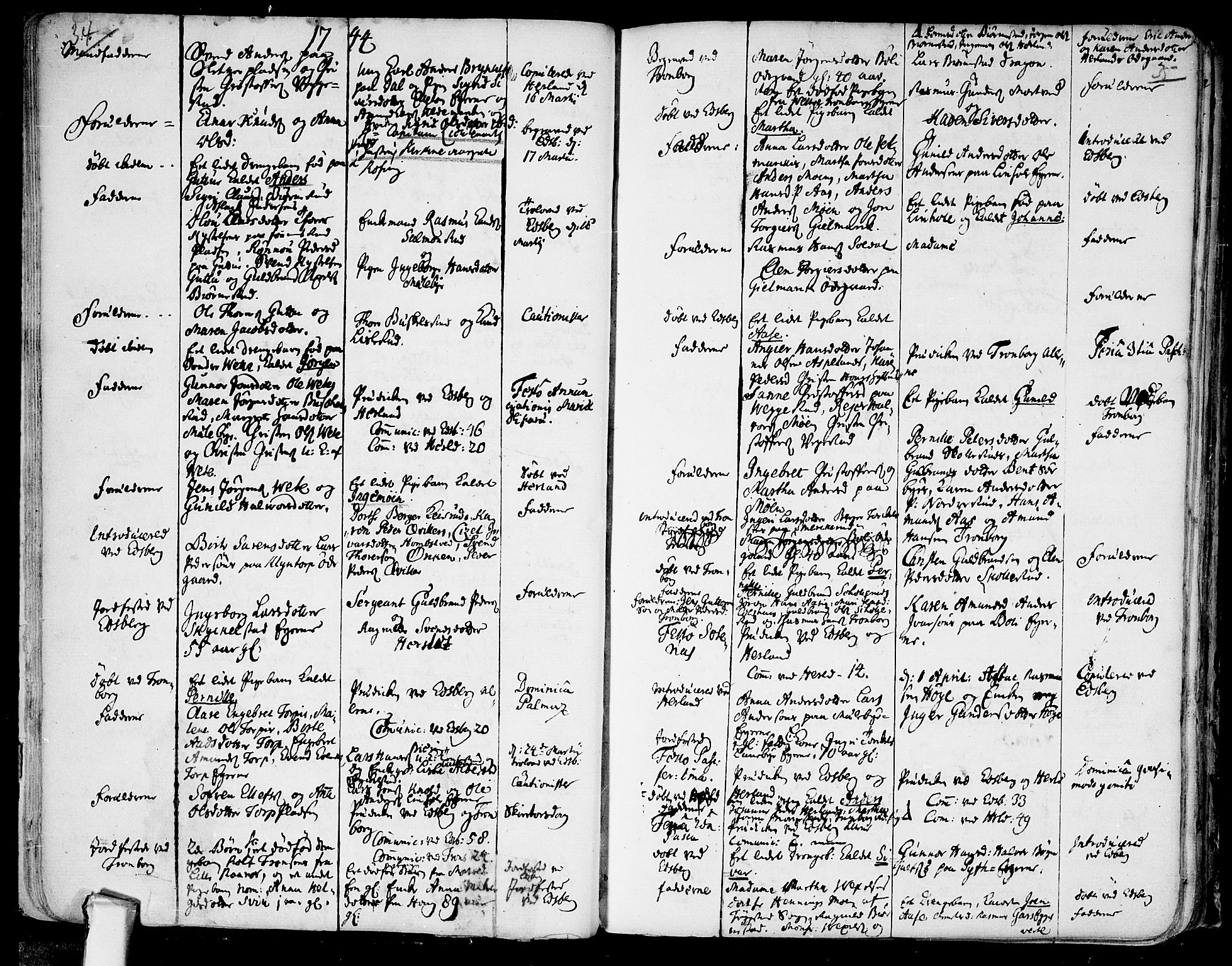 Eidsberg prestekontor Kirkebøker, AV/SAO-A-10905/F/Fa/L0003: Parish register (official) no.  I 3, 1742-1758, p. 34-35