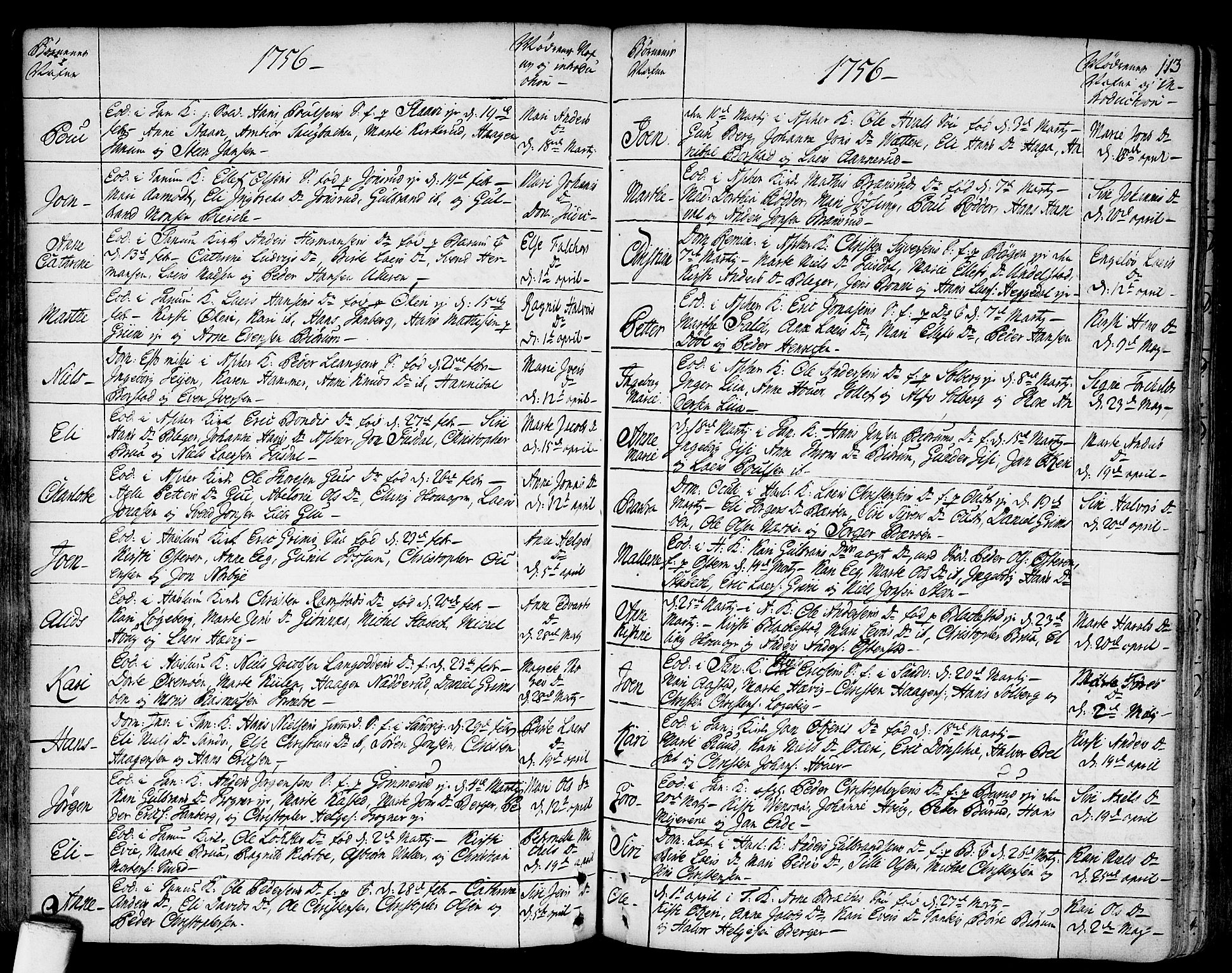 Asker prestekontor Kirkebøker, AV/SAO-A-10256a/F/Fa/L0002: Parish register (official) no. I 2, 1733-1766, p. 113