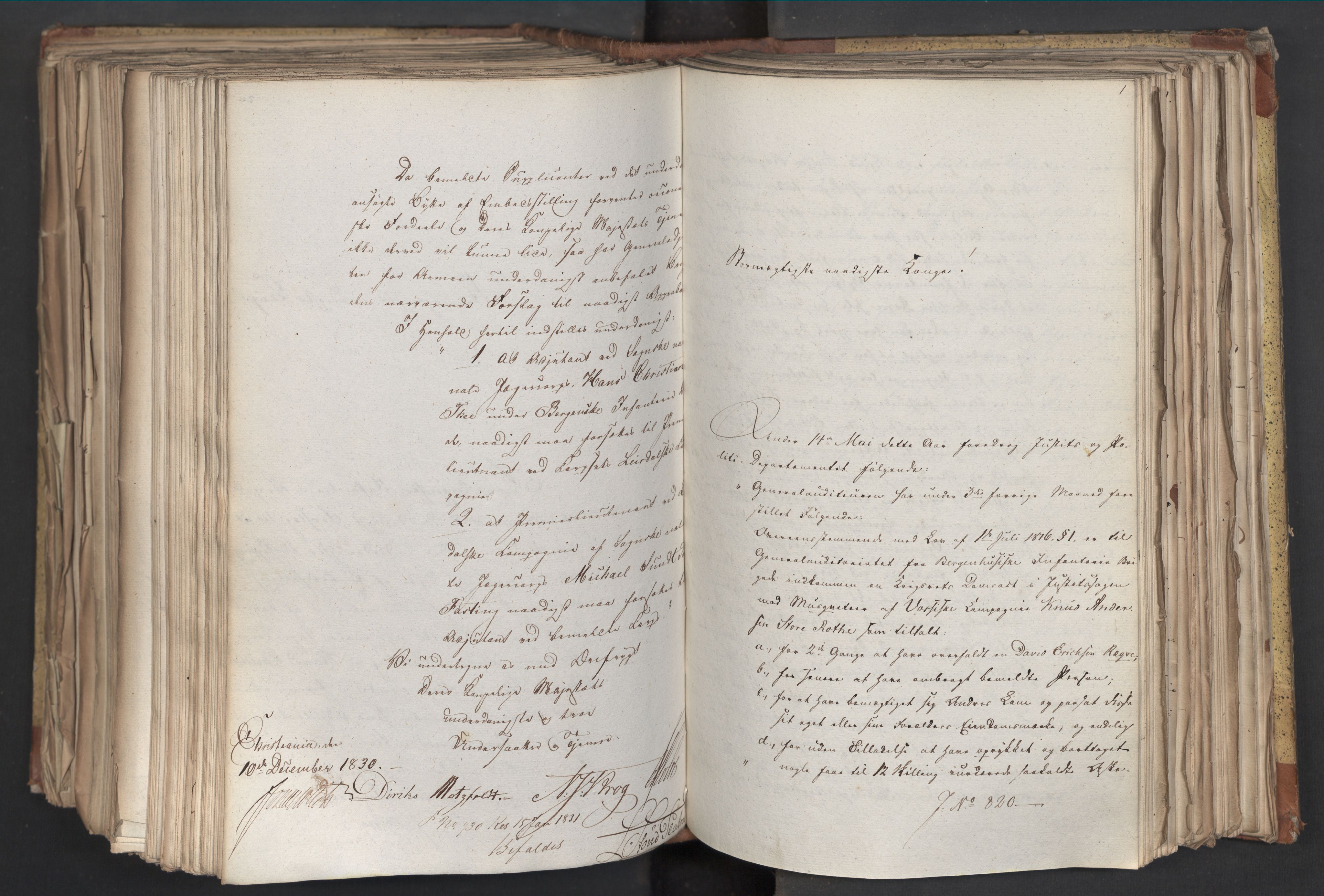 Statsrådsavdelingen i Stockholm, AV/RA-S-1003/D/Da/L0068: Regjeringsinnstillinger nr. 660-876, 1830, p. 548