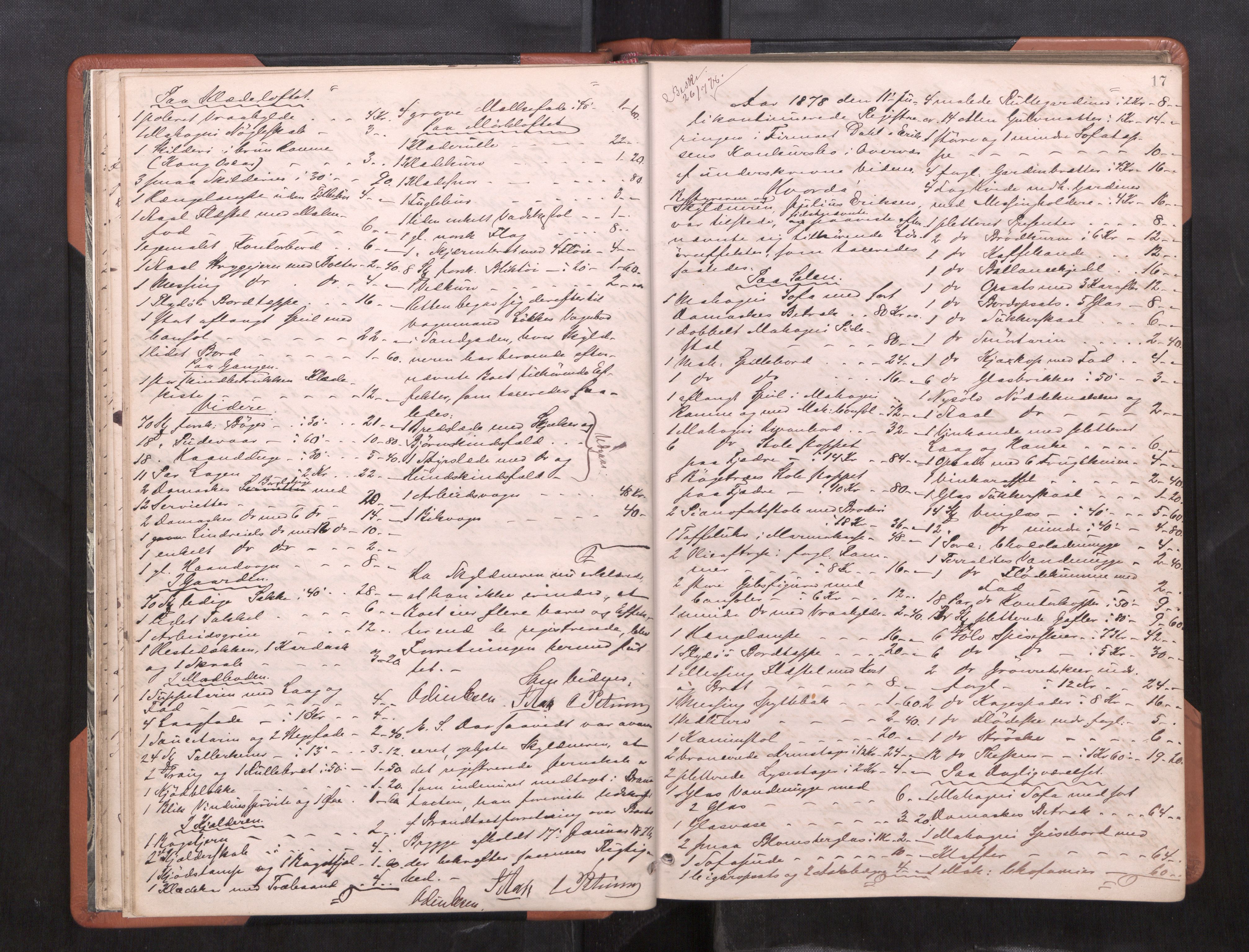 Trondheim byfogd, AV/SAT-A-0003/1/3/3C/L0009: Skifteregistreringsprotokoll (u/ register), 1878-1885, p. 17