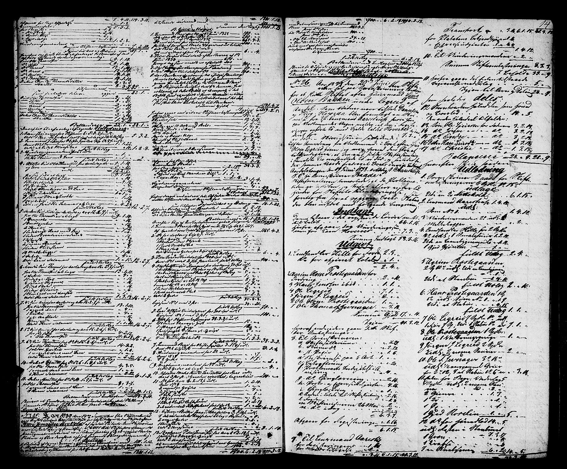 Indre Sogn tingrett, AV/SAB-A-3301/1/H/Hd/L0001: Skifteutlodningsprotokoll 1, 1838-1846, p. 13b-14a
