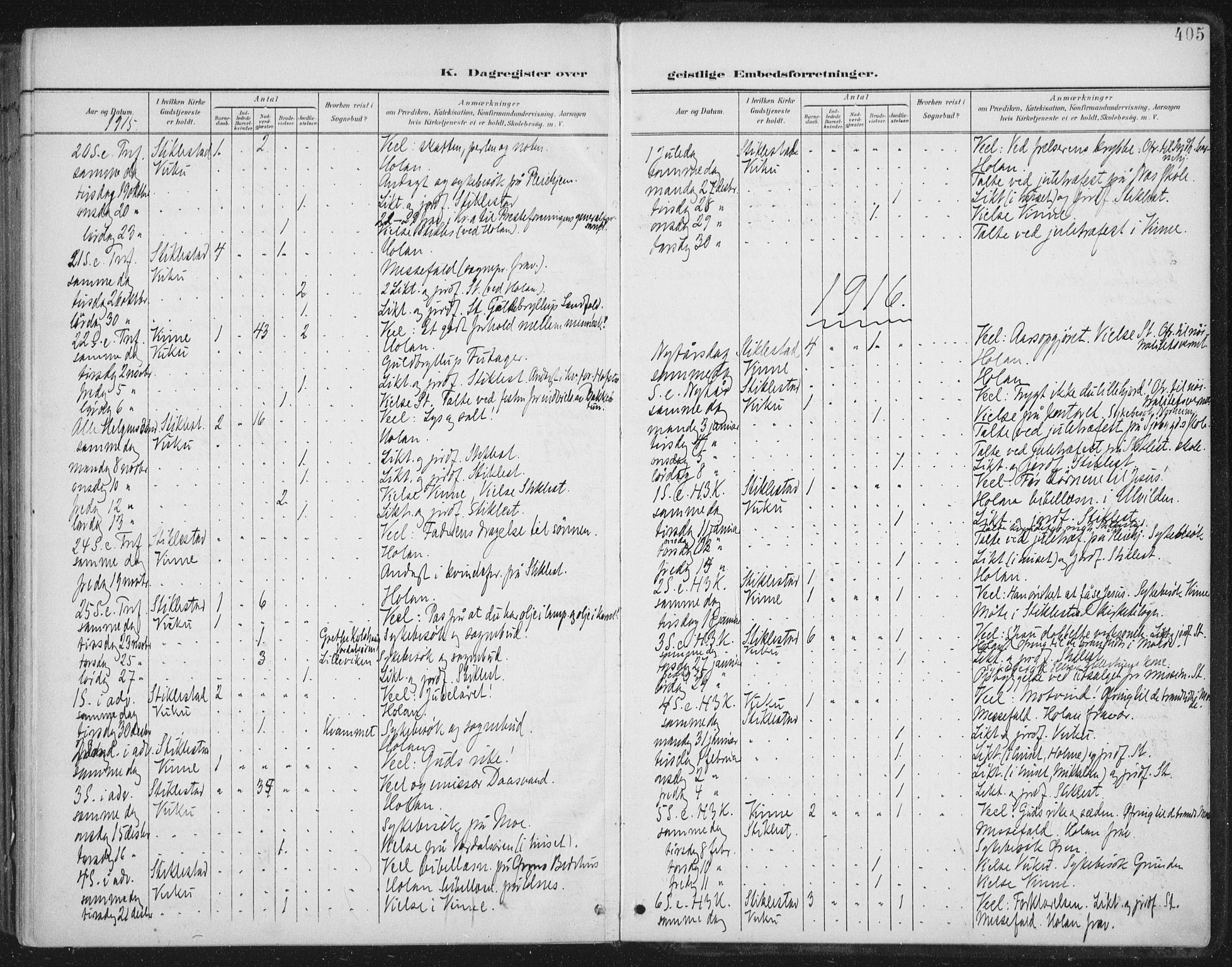 Ministerialprotokoller, klokkerbøker og fødselsregistre - Nord-Trøndelag, SAT/A-1458/723/L0246: Parish register (official) no. 723A15, 1900-1917, p. 405