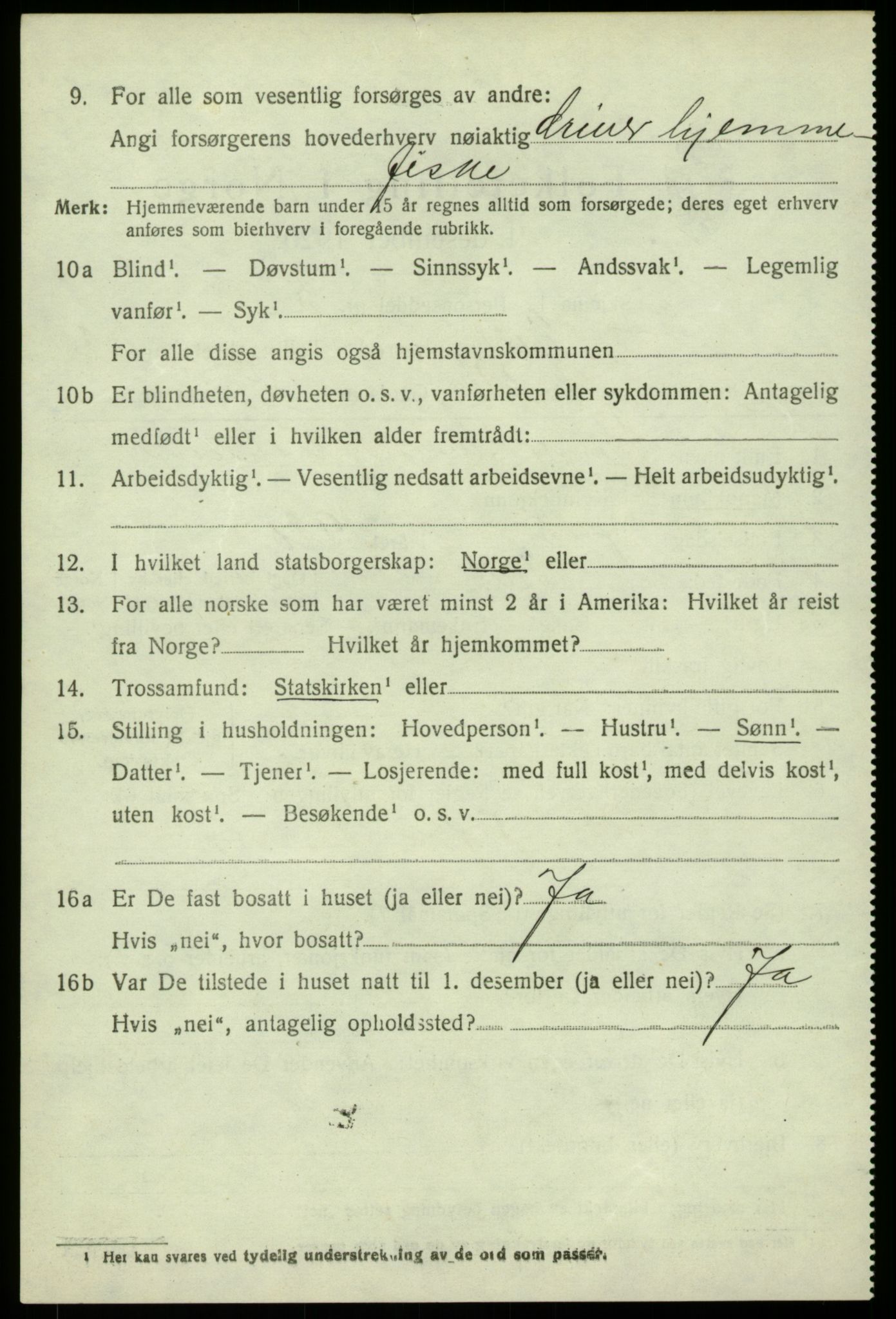 SAB, 1920 census for Fjell, 1920, p. 3679