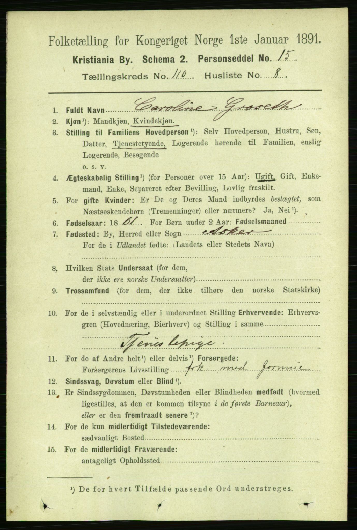 RA, 1891 census for 0301 Kristiania, 1891, p. 57372