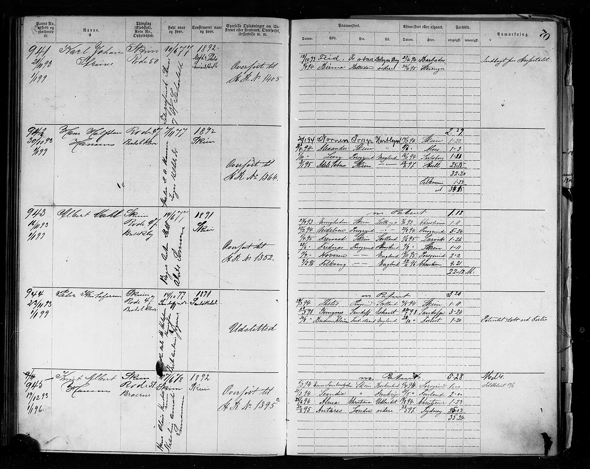 Skien innrulleringskontor, AV/SAKO-A-832/F/Fc/L0004: Annotasjonsrulle, 1879-1899, p. 73