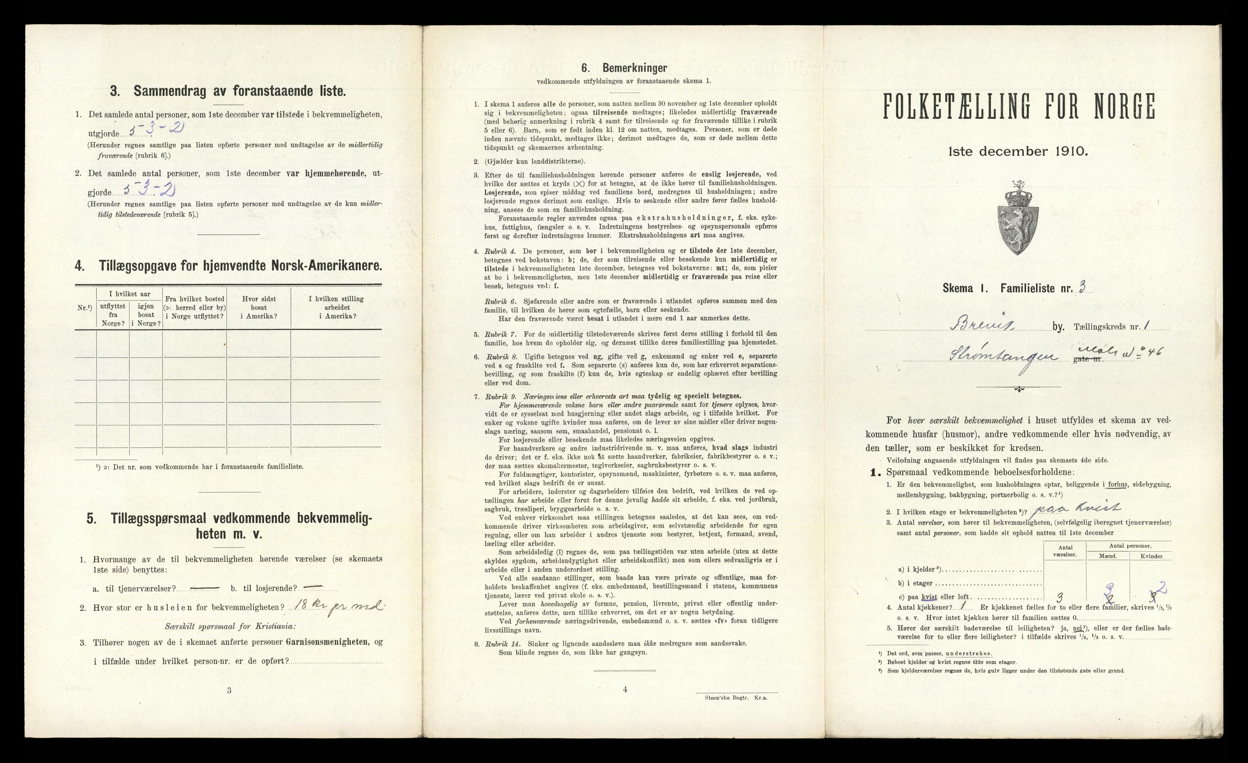 RA, 1910 census for Brevik, 1910, p. 1634