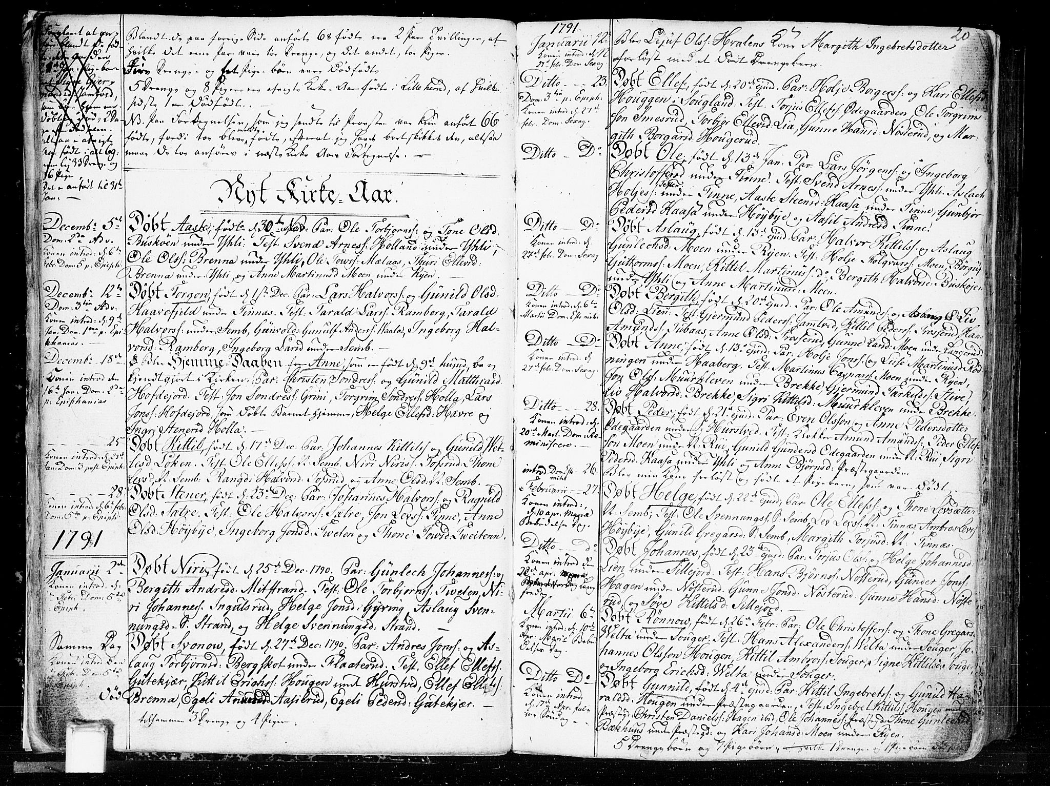 Heddal kirkebøker, SAKO/A-268/F/Fa/L0004: Parish register (official) no. I 4, 1784-1814, p. 20