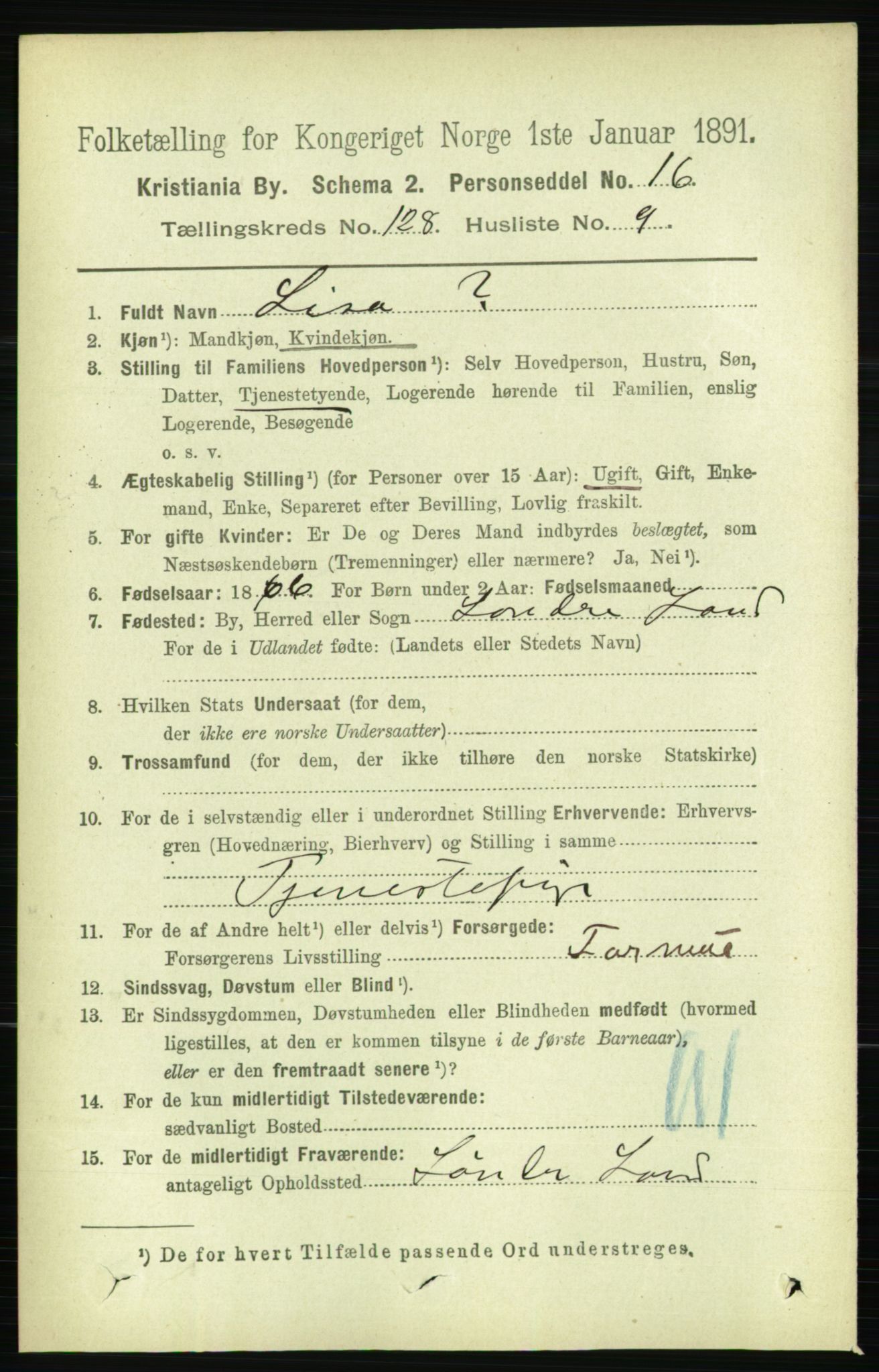 RA, 1891 census for 0301 Kristiania, 1891, p. 68853