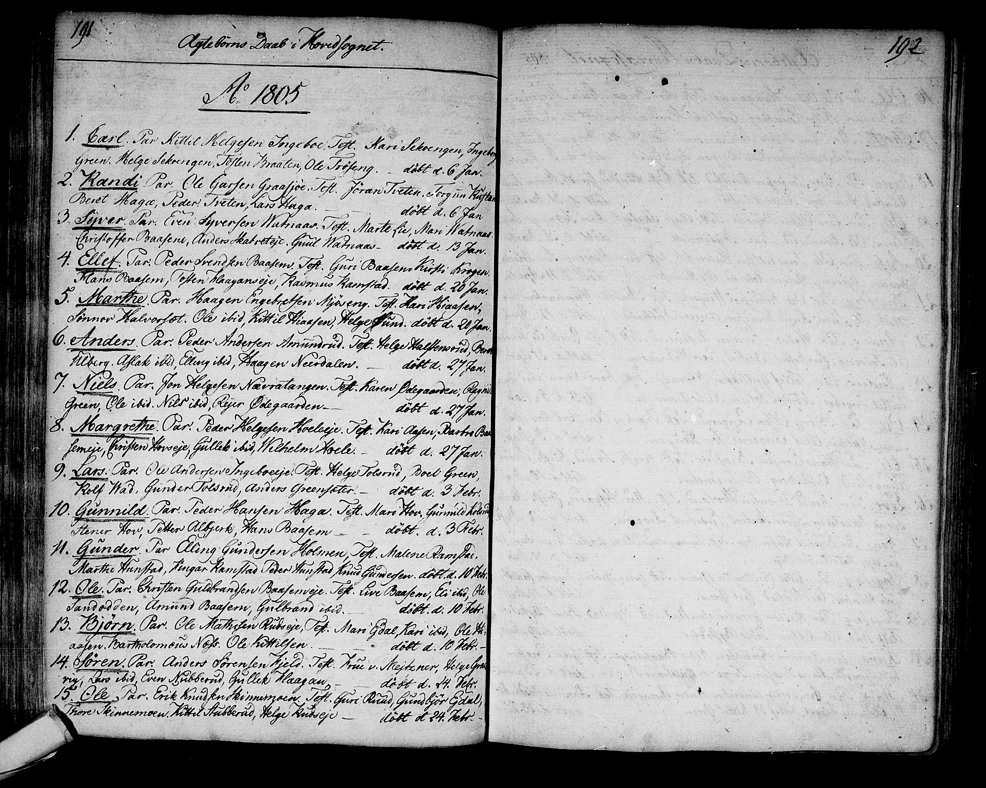 Sigdal kirkebøker, SAKO/A-245/F/Fa/L0003: Parish register (official) no. I 3, 1793-1811, p. 191-192