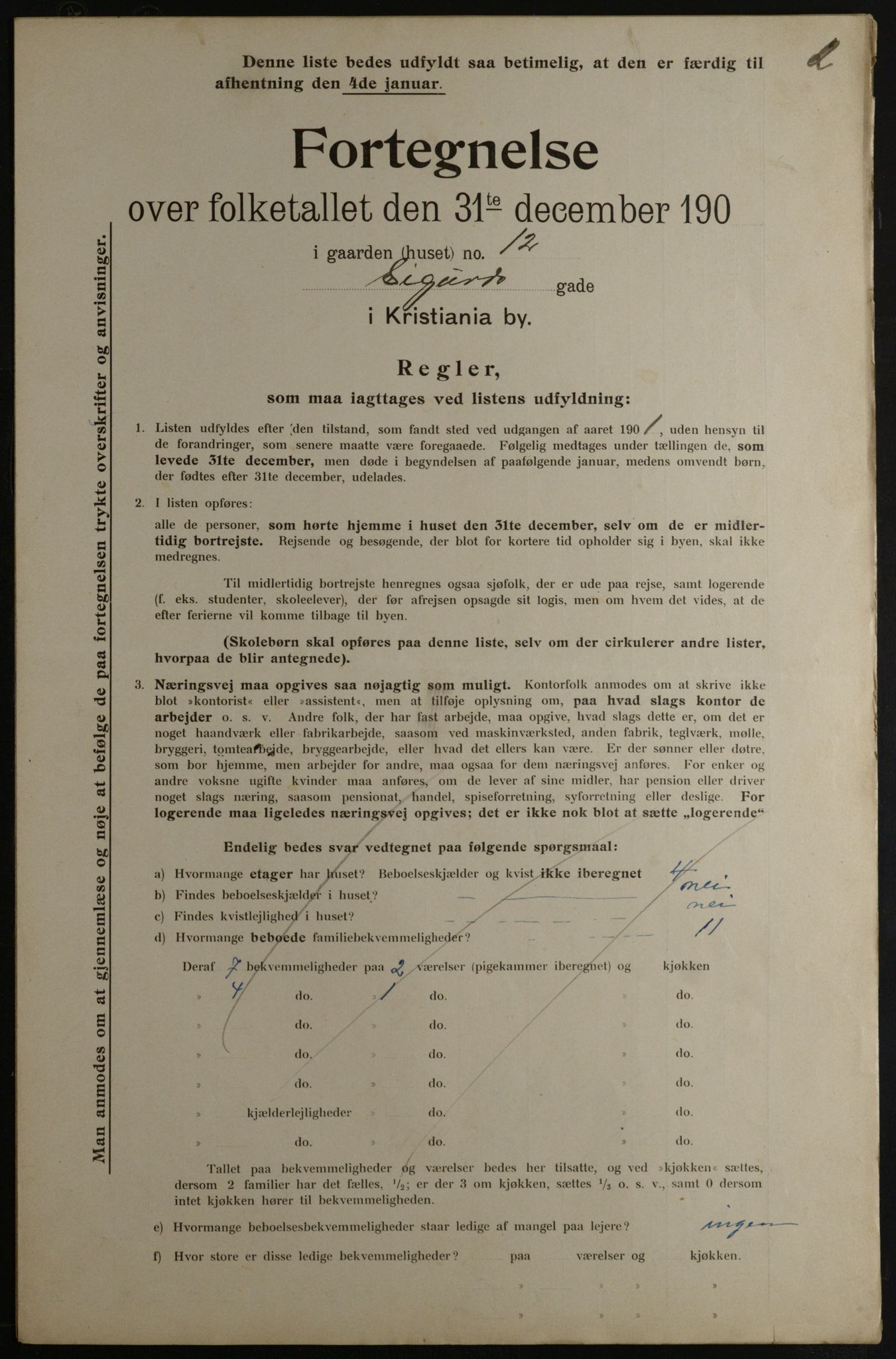 OBA, Municipal Census 1901 for Kristiania, 1901, p. 14639