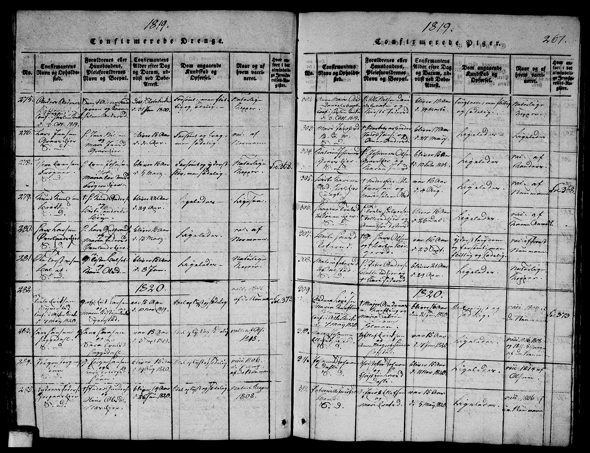 Asker prestekontor Kirkebøker, SAO/A-10256a/G/Ga/L0001: Parish register (copy) no. I 1, 1814-1830, p. 267