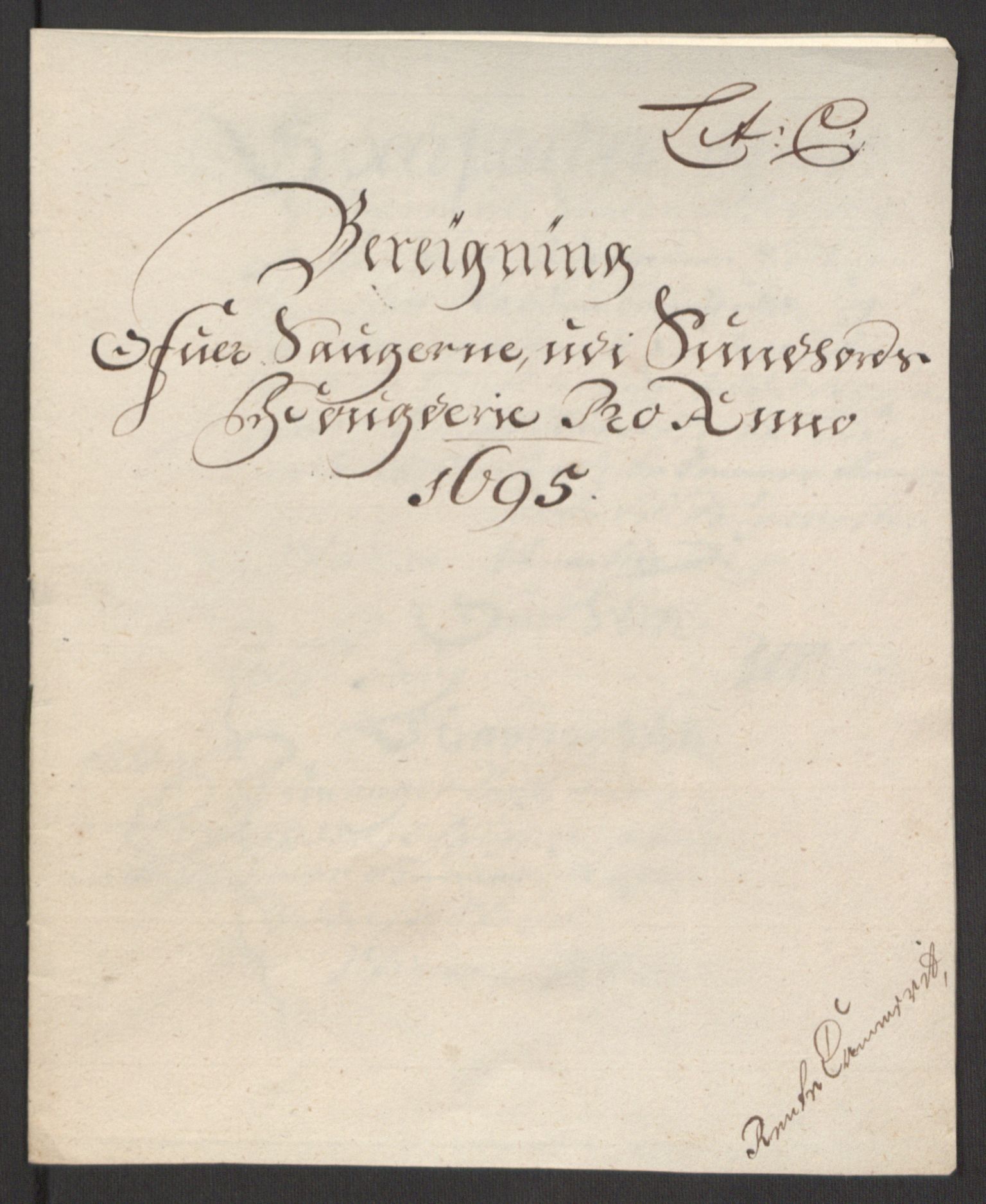 Rentekammeret inntil 1814, Reviderte regnskaper, Fogderegnskap, RA/EA-4092/R48/L2976: Fogderegnskap Sunnhordland og Hardanger, 1695-1696, p. 93