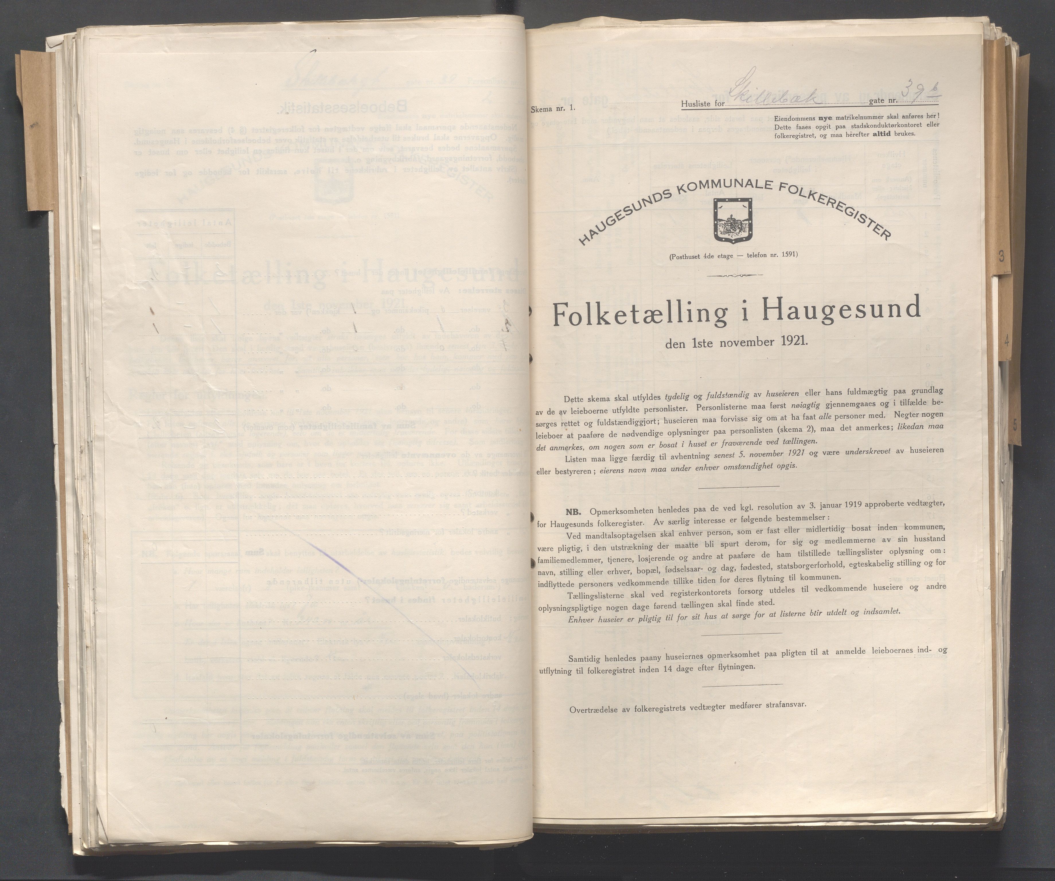 IKAR, Local census 1.11.1921 for Haugesund, 1921, p. 3965